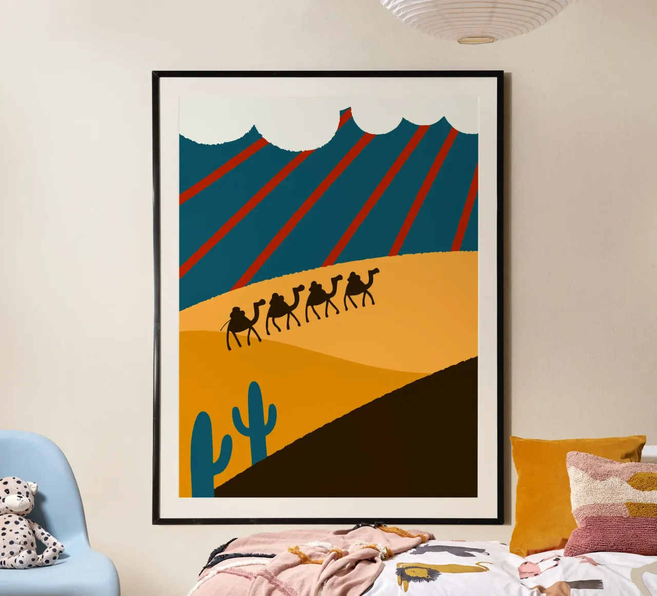 Cammelli e cactus carta hahnemühle da TRENDY POSTER SHOP