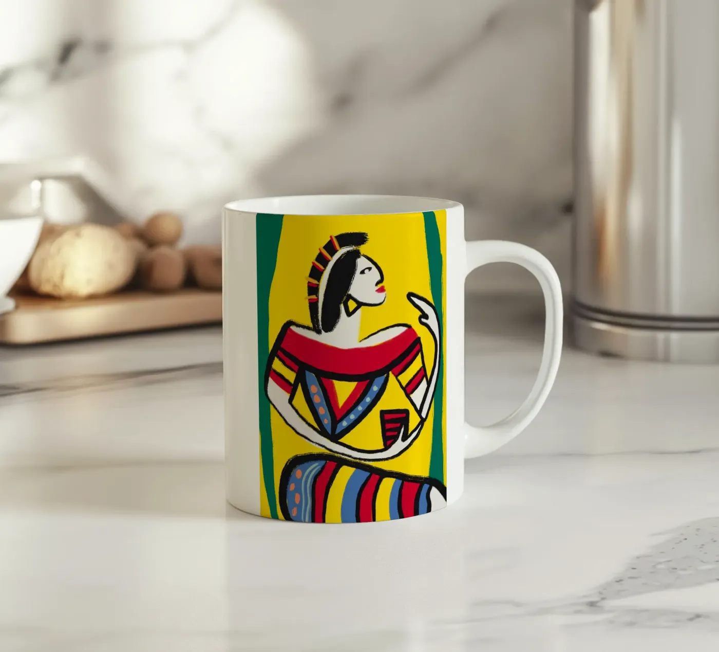 Native dancer ceramic mug by Little Dean
