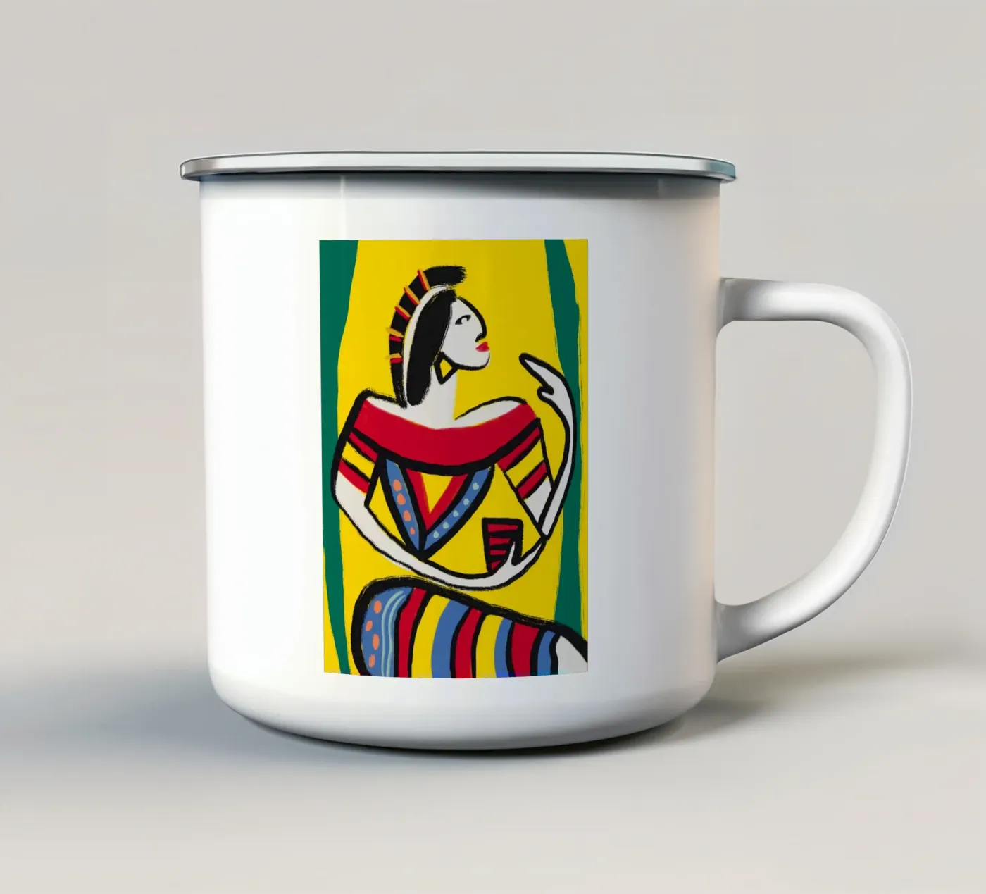 Native dancer enamel mug by Little Dean