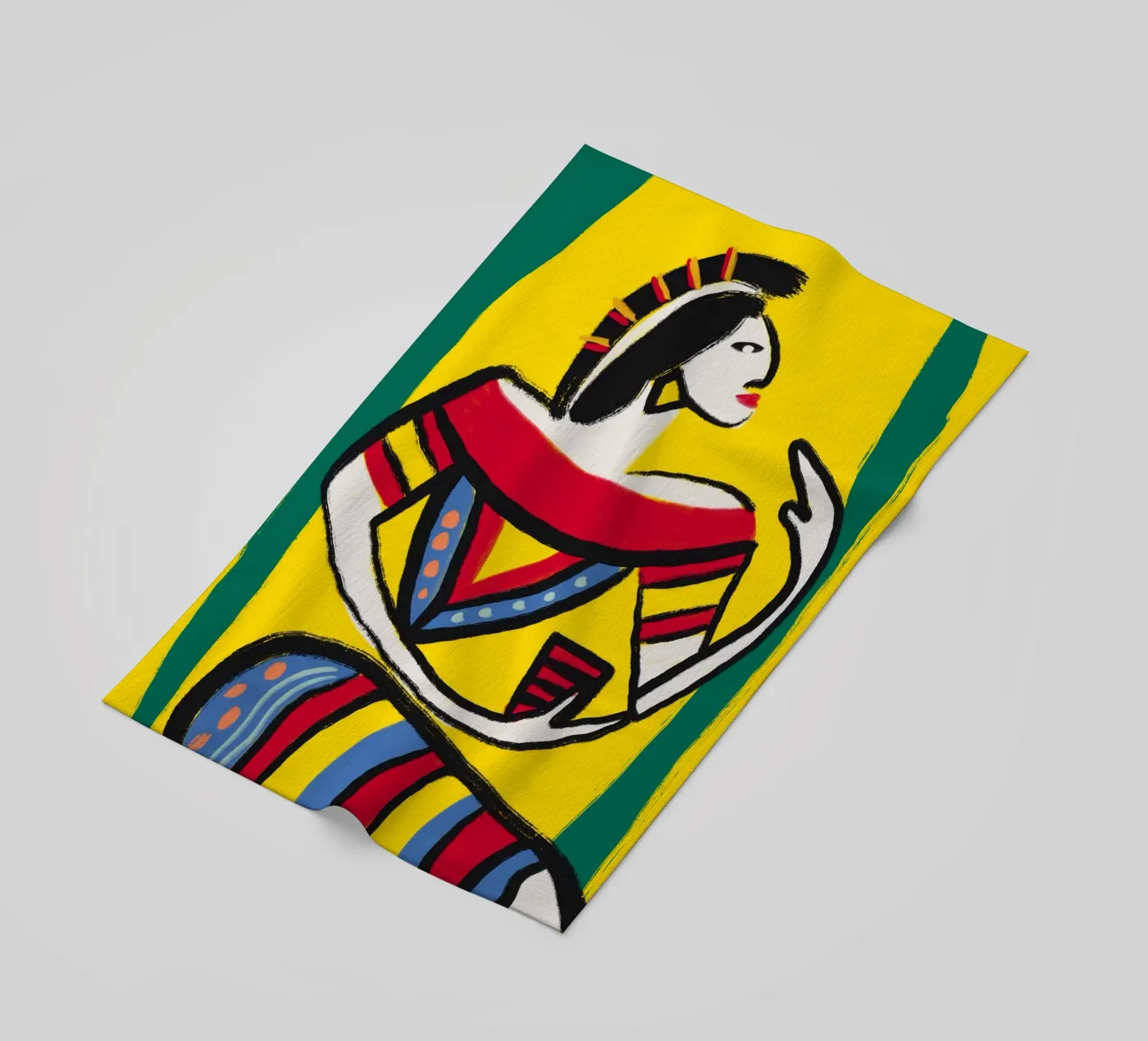 Native dancer beach towel by Little Dean