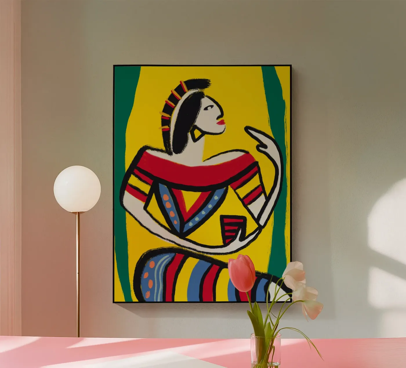 Inheemse danser acryl van Little Dean