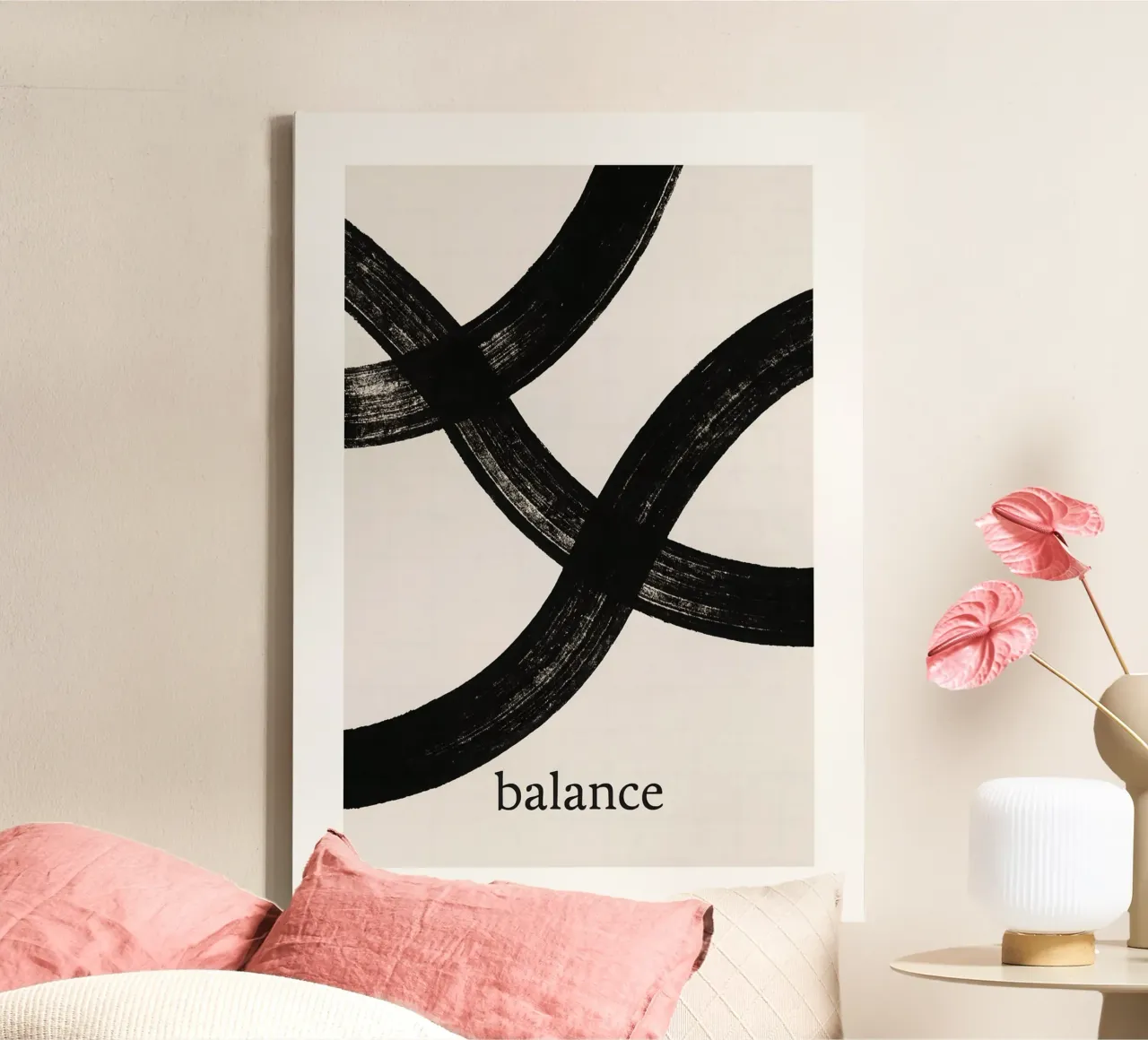 The Art of Balance – Minimal Flow canvas with Floater frame by Kunst und Kontrast