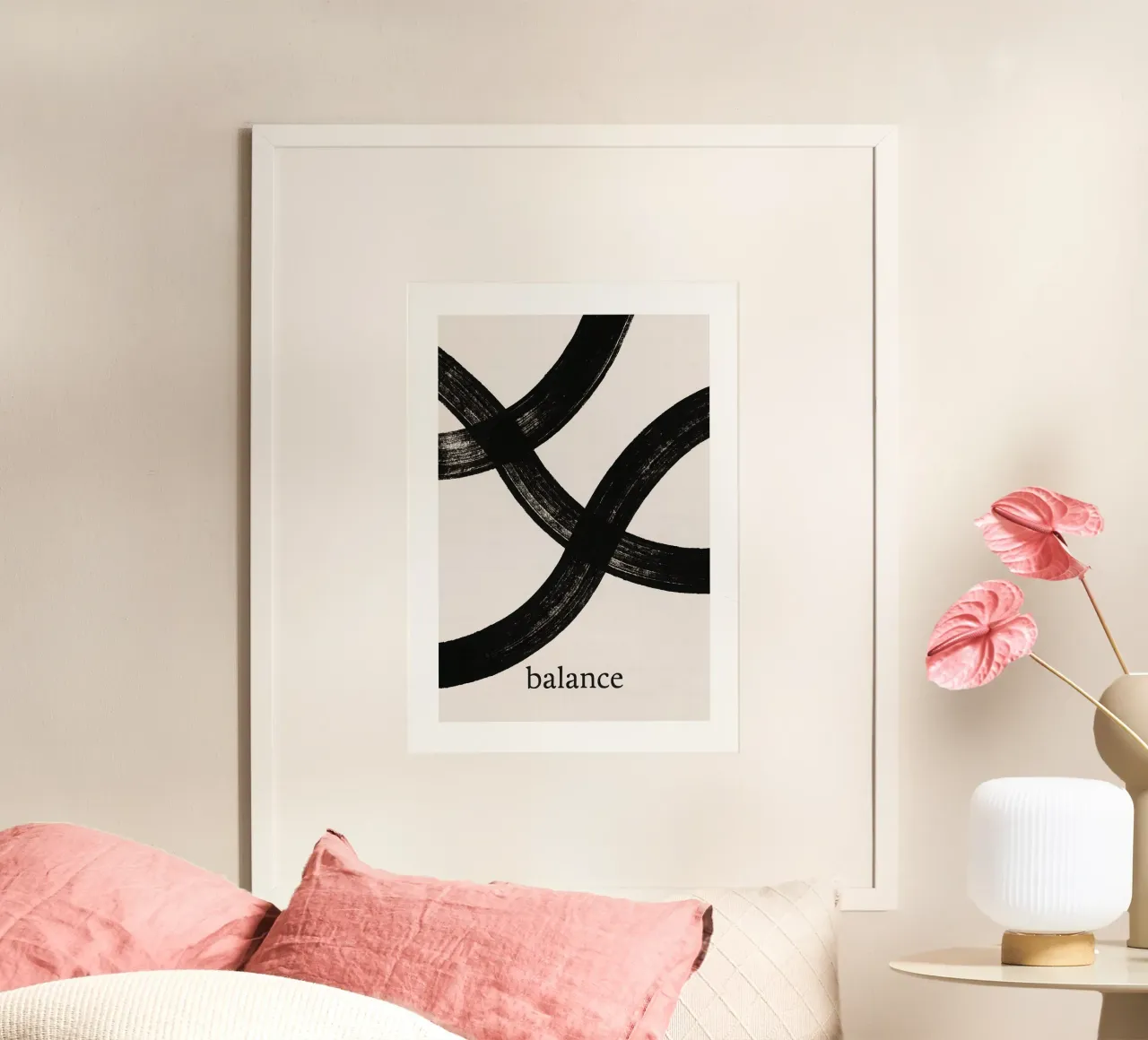 L'arte dell'equilibrio - Flusso minimo poster con telaio in alluminio da Kunst und Kontrast