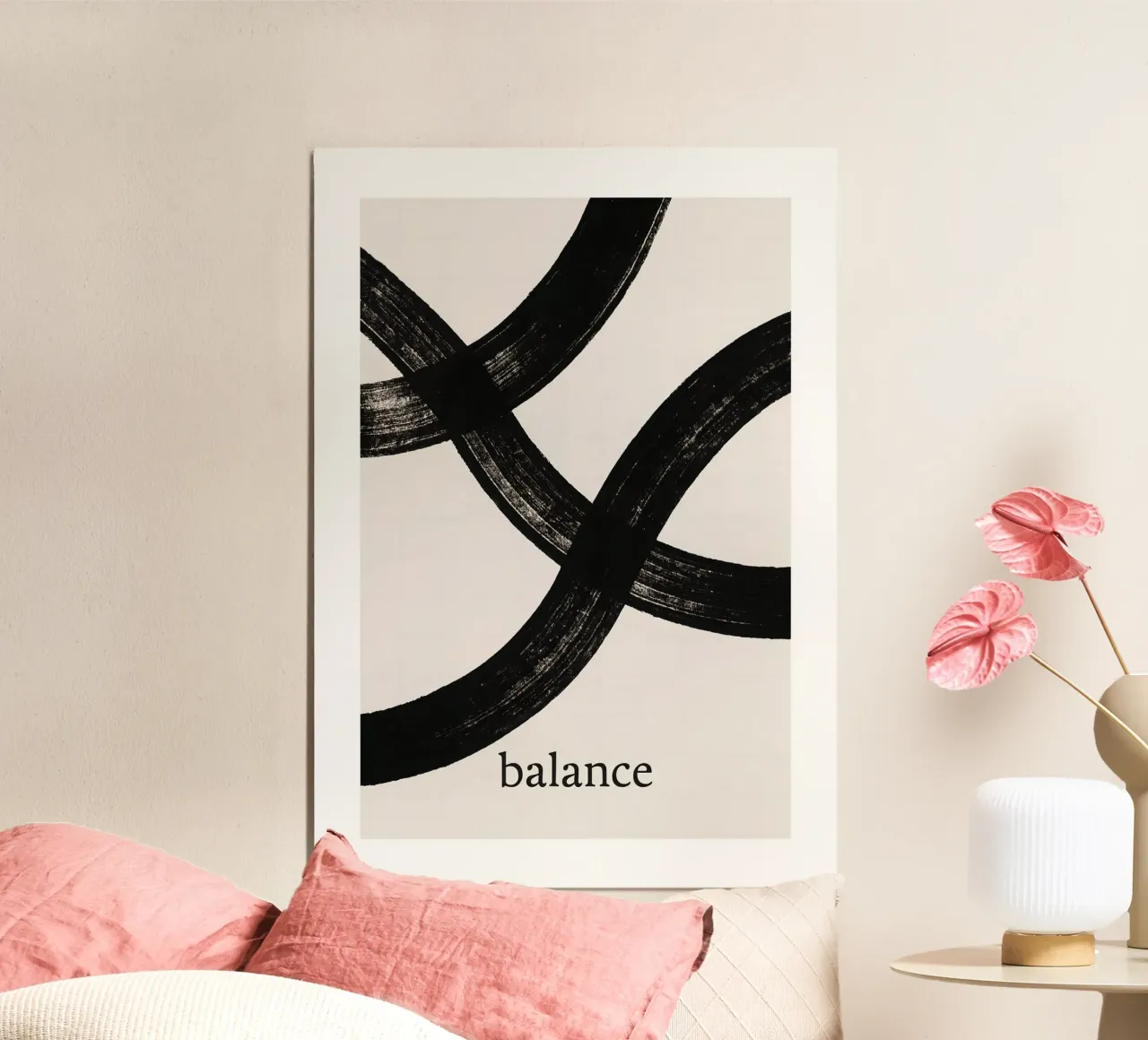 L'arte dell'equilibrio - Flusso minimo poster con telaio in alluminio da Kunst und Kontrast