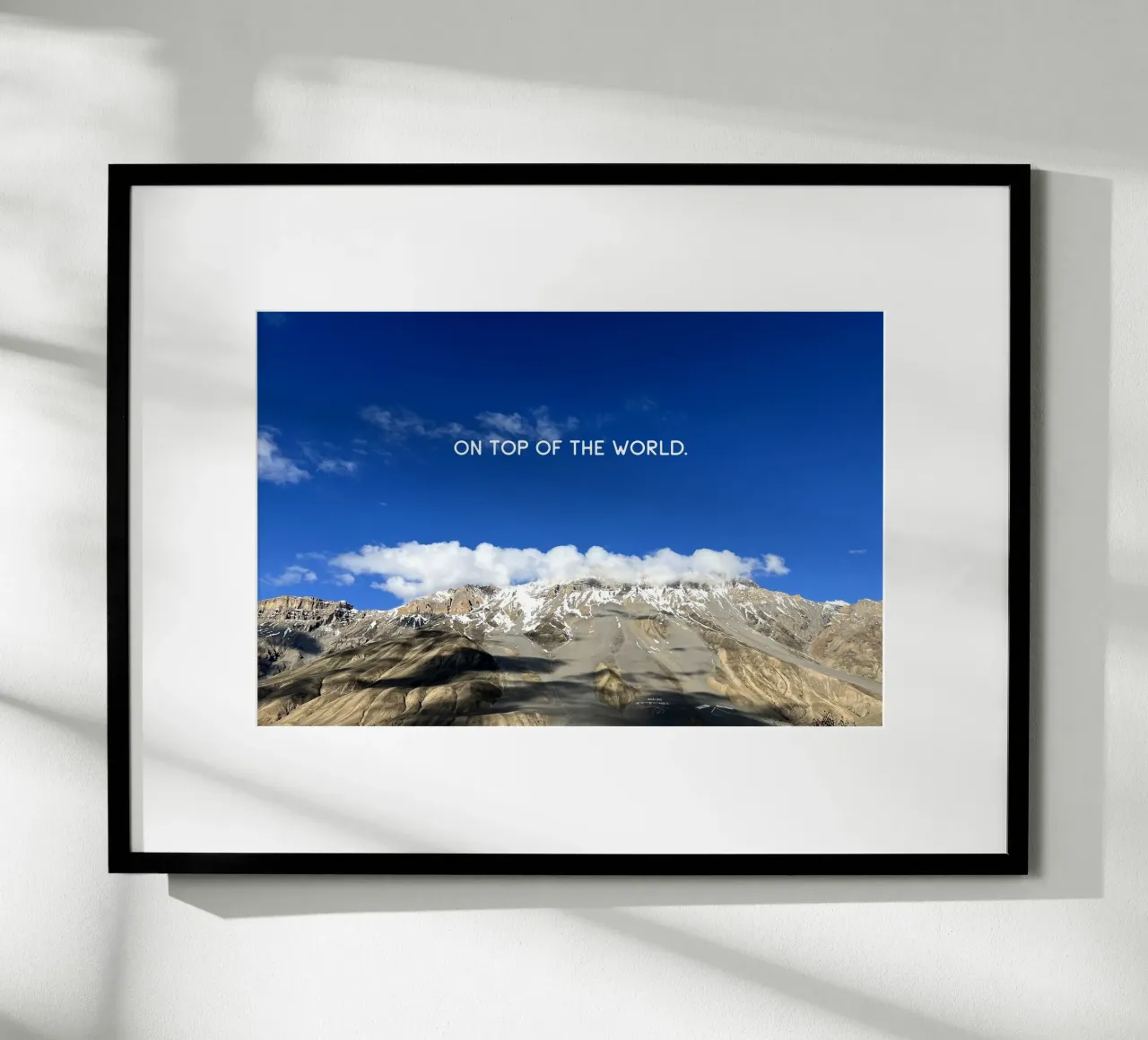 On top of the world. Himalayas poster con telaio in plastica da Happy 😃 Art 🎨 by Christine Schnoell