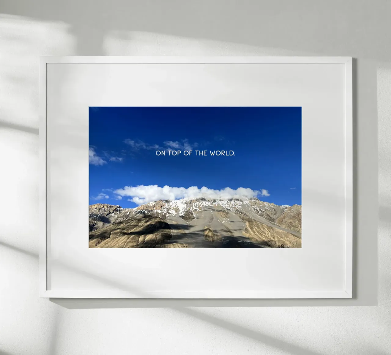 On top of the world. Himalayas poster con telaio in plastica da Happy 😃 Art 🎨 by Christine Schnoell