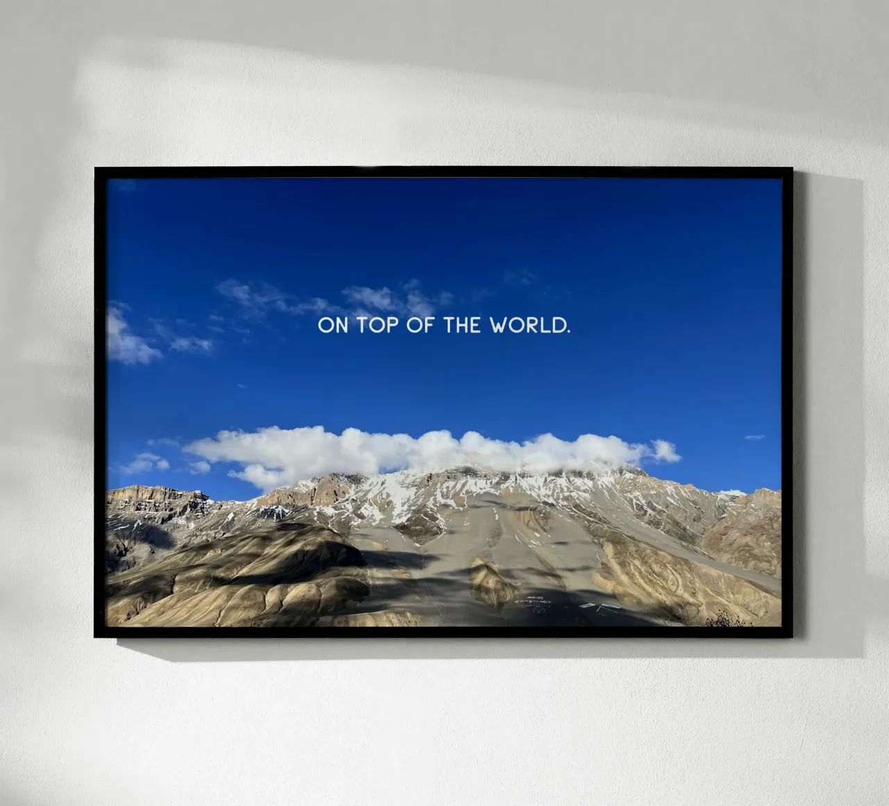 On top of the world. Himalayas poster con telaio in plastica da Happy 😃 Art 🎨 by Christine Schnoell