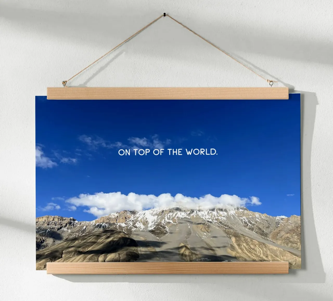 On top of the world. Himalayas poster con telaio in plastica da Happy 😃 Art 🎨 by Christine Schnoell