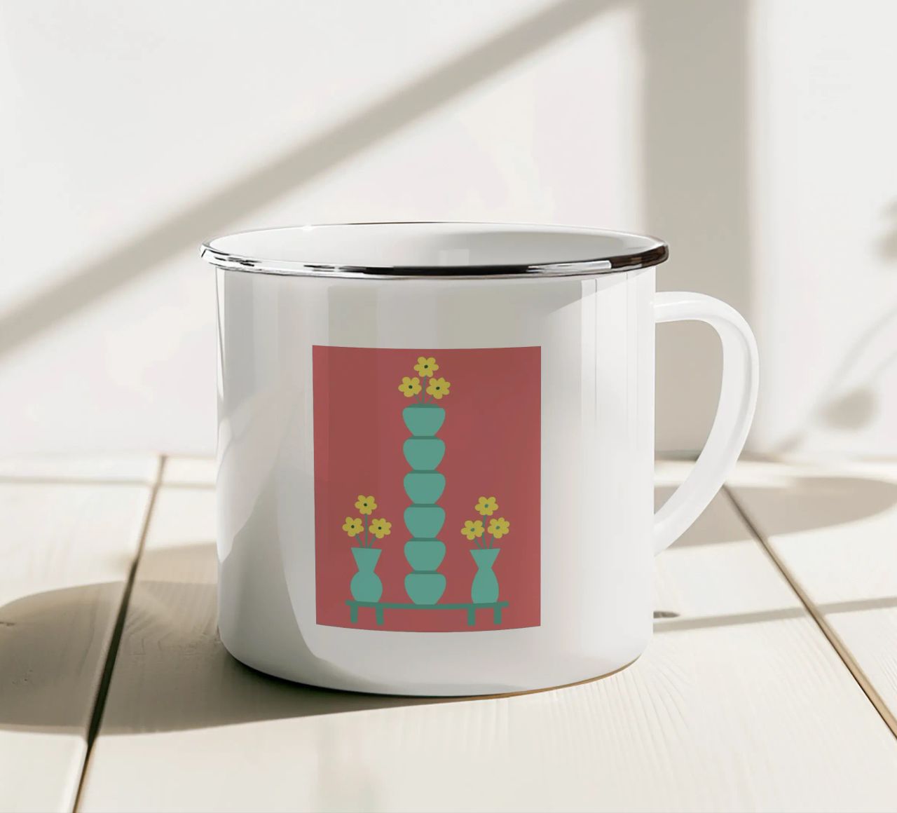 Vaso di fiori tazza in smalto da UNIQUE SHOP