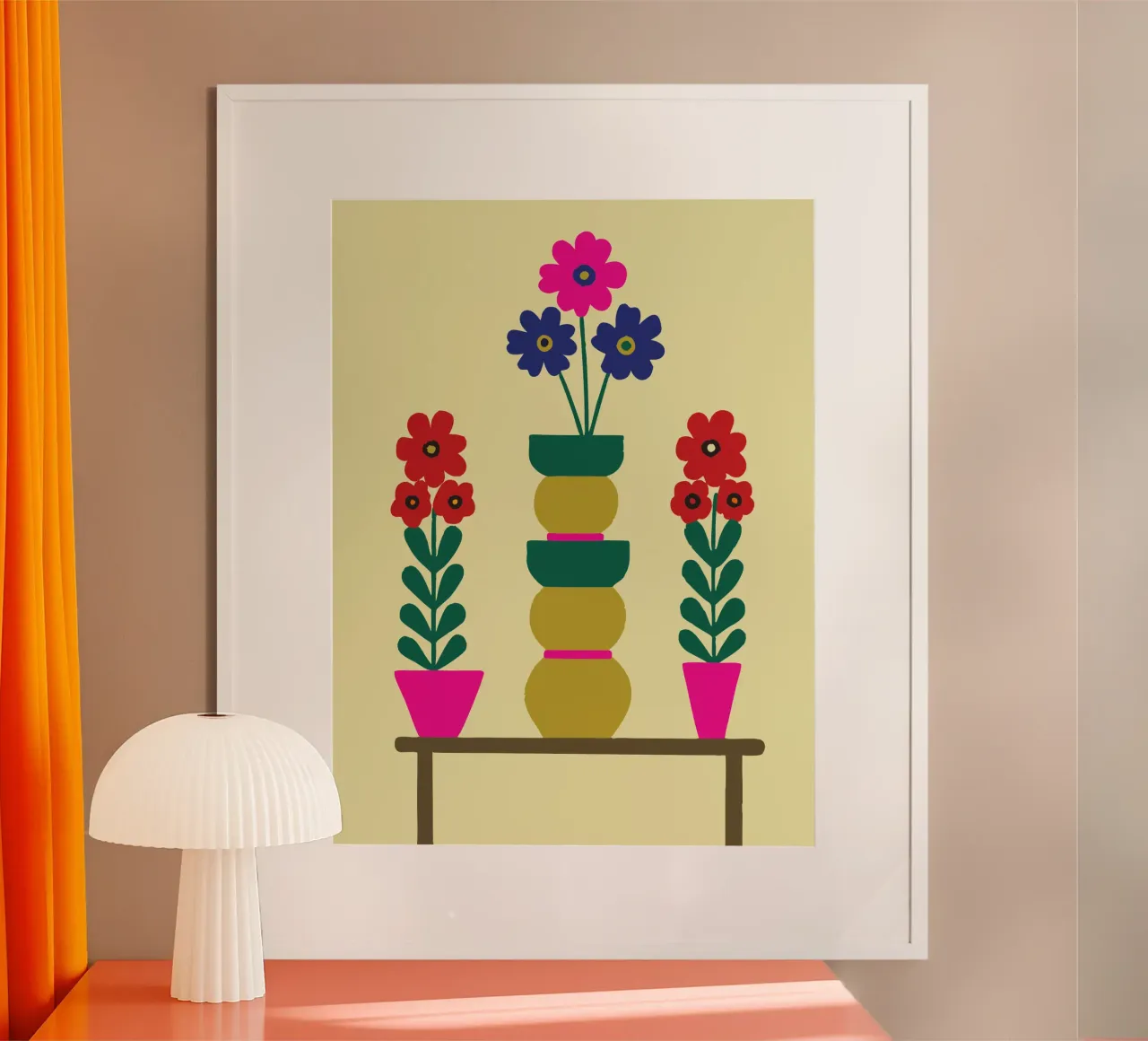 Vase à fleurs poster avec cadre en bois de TRENDY POSTER SHOP