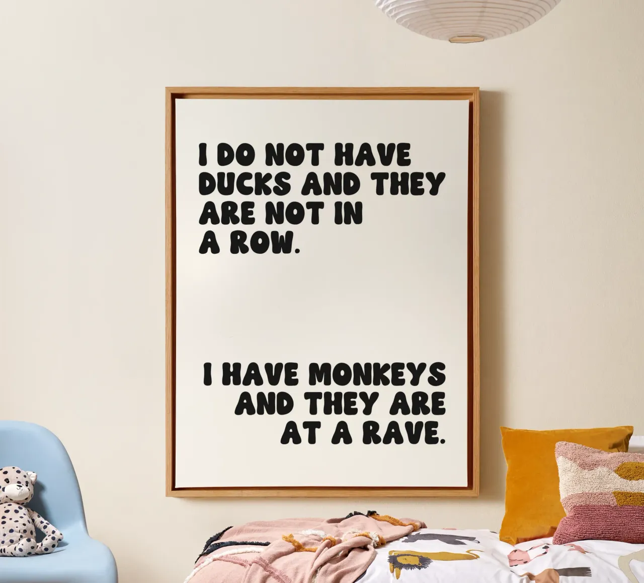 Do Not Have Ducks And They Are Not In A Row quote canvas by Paigaam Studio