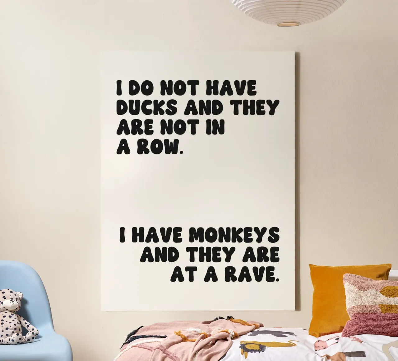 Do Not Have Ducks And They Are Not In A Row quote canvas by Paigaam Studio