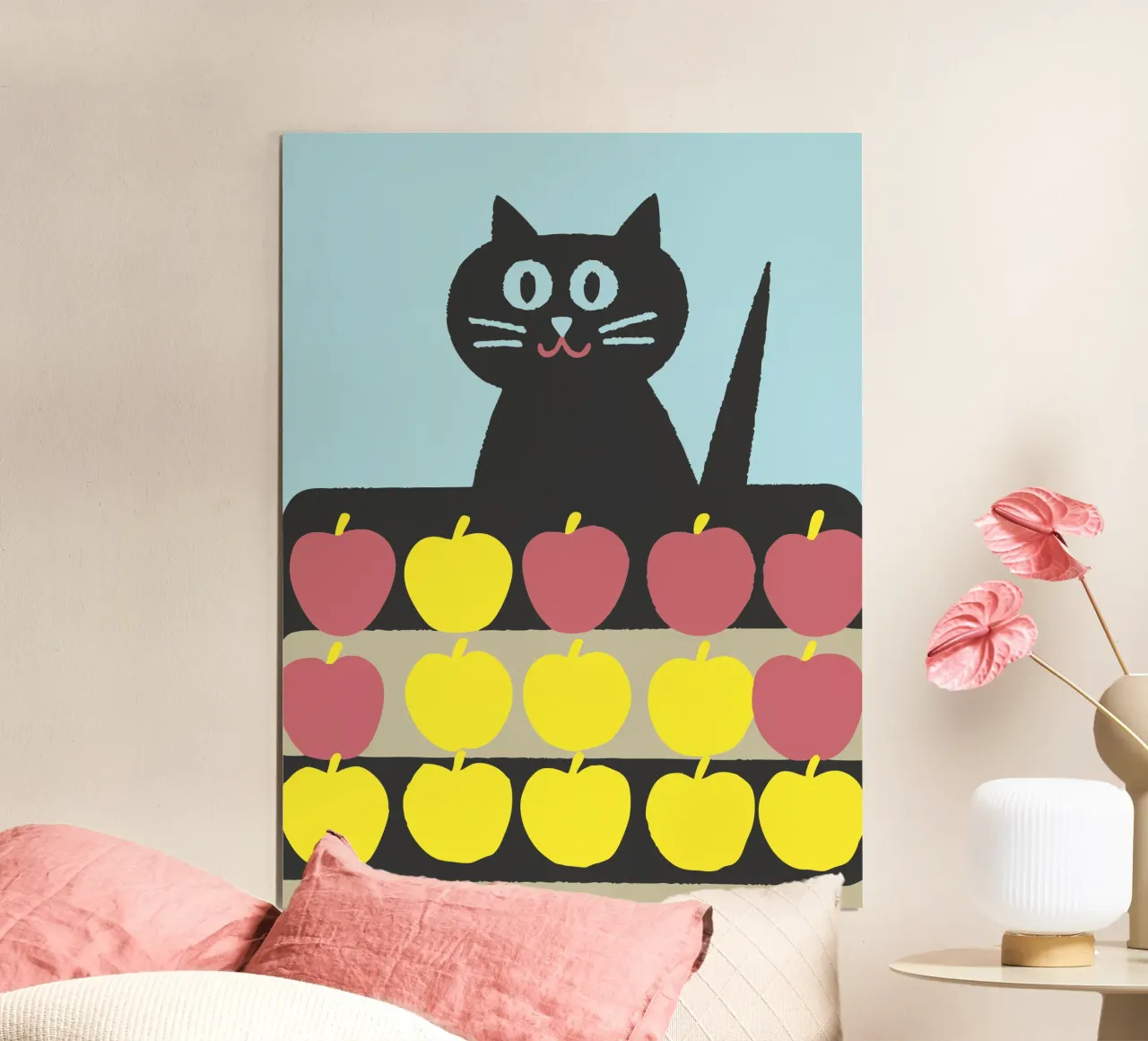 I gatti vendono mele poster con telaio in legno da TRENDY POSTER SHOP