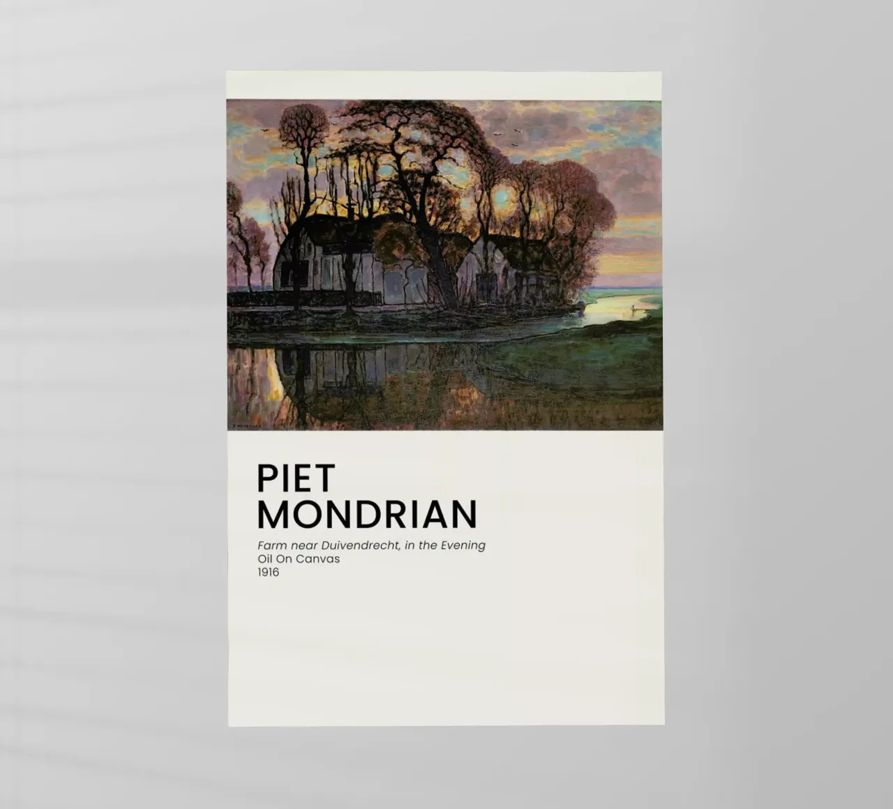 Mondrian - Farm Near Duivendrecht, in the Evening pellicola backlit da Vintage by JUNIQE