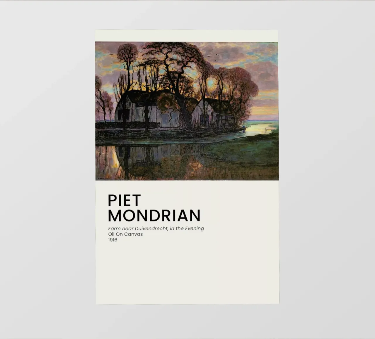 Mondrian - Farm Near Duivendrecht, in the Evening pellicola backlit da Vintage by JUNIQE