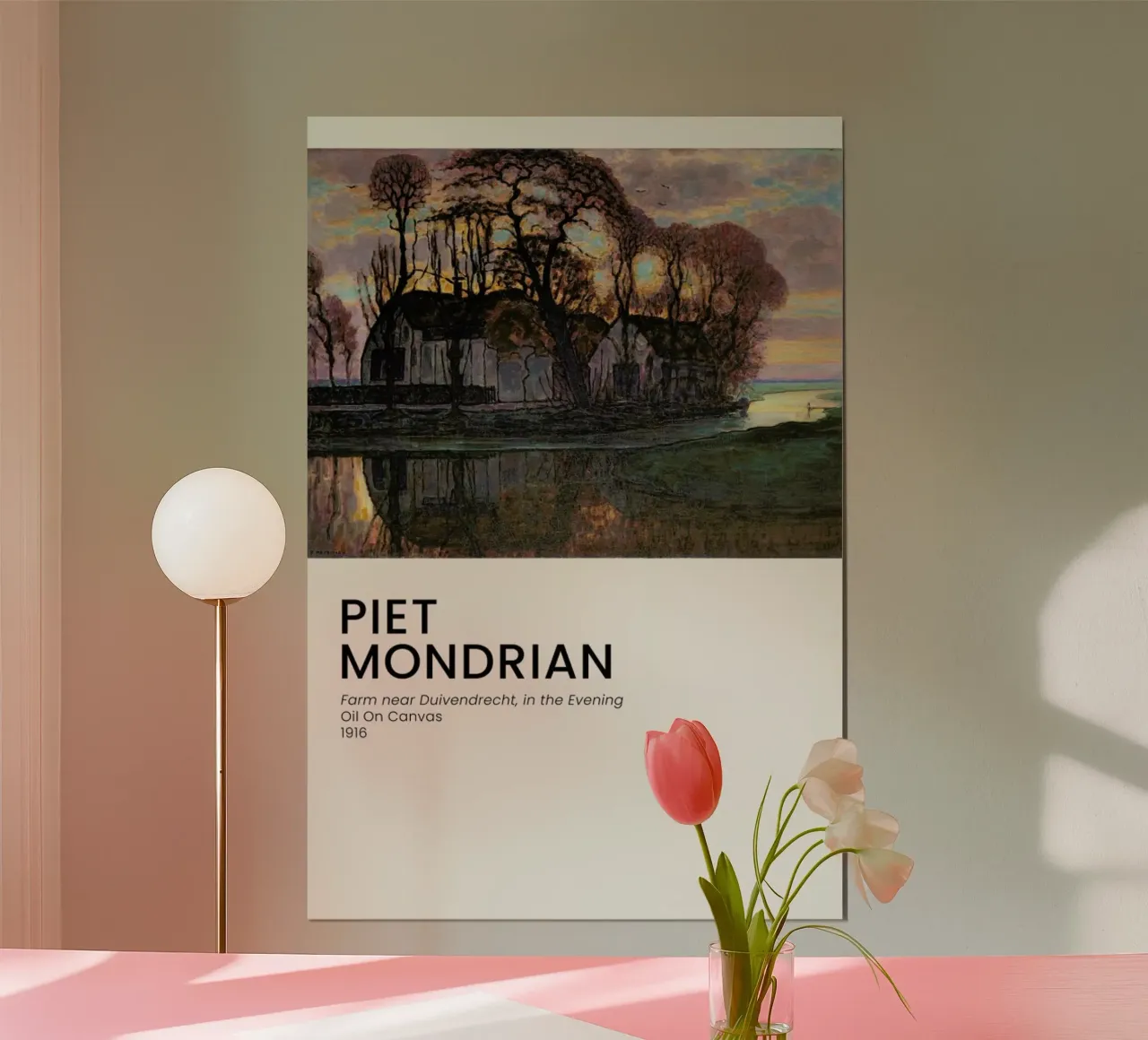 Mondrian - Farm Near Duivendrecht, in the Evening poster da Vintage by JUNIQE