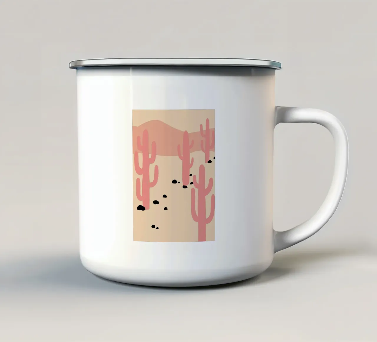 Cactus del deserto tazza in smalto da TRENDY POSTER SHOP