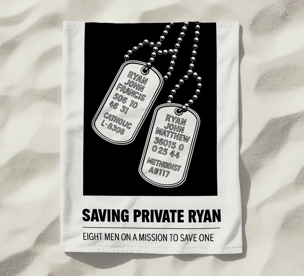 Saving Private Ryan Print beach towel by MoviesArt