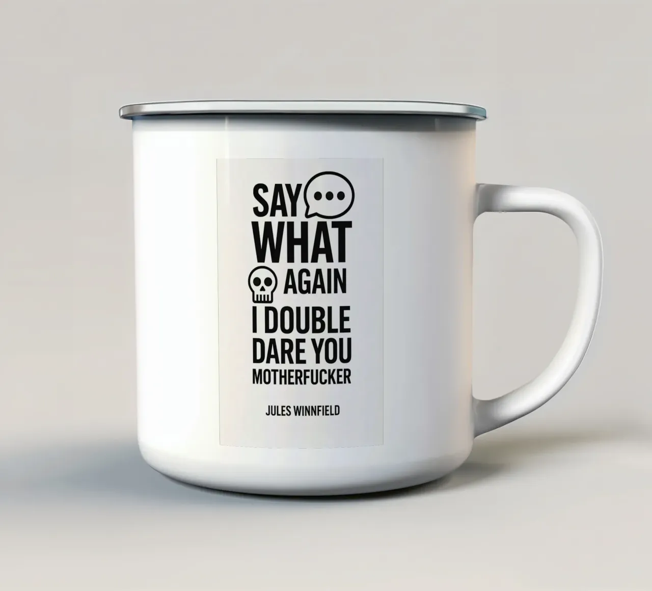 Say What Again Print emaille mok van MoviesArt