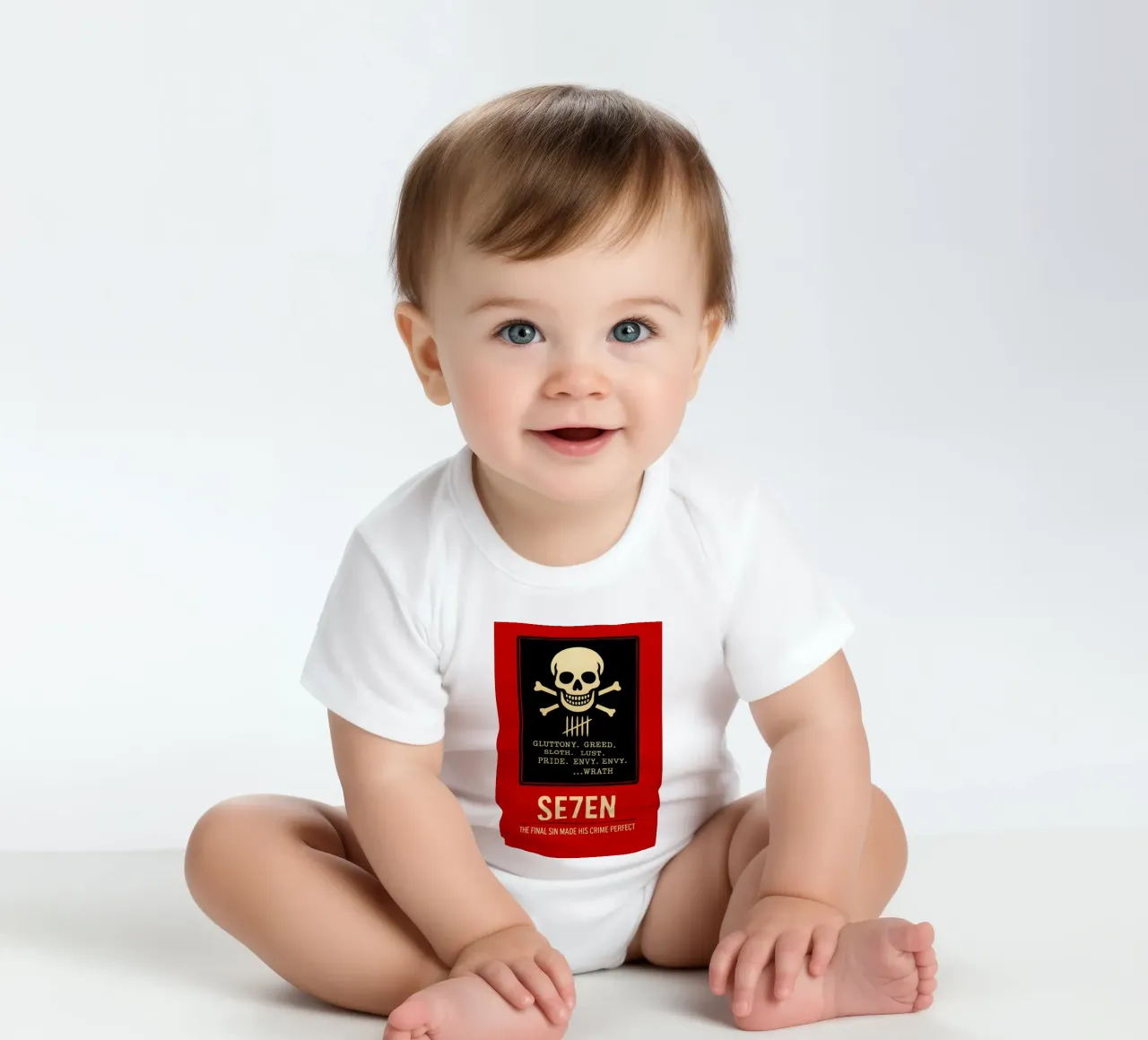 Seven Print body neonato maniche corte da MoviesArt