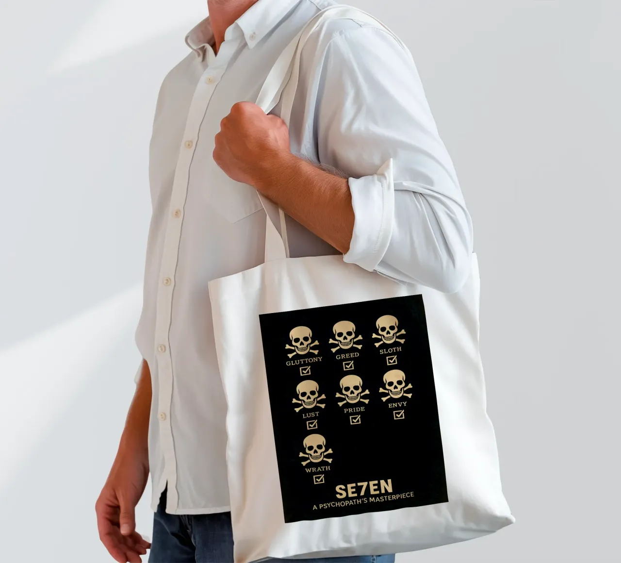 Seven Print borsa in juta da MoviesArt