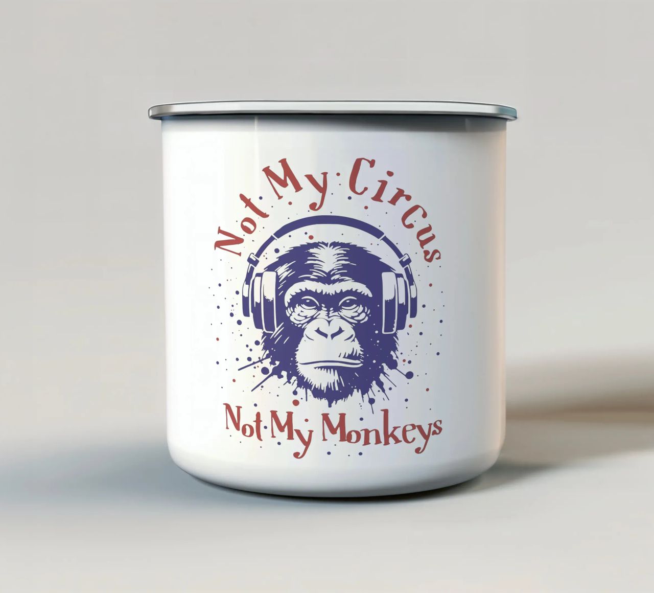 Nicht mein Zirkus (Nicht meine Affen) Emaille Tasse von Gunawan Rb