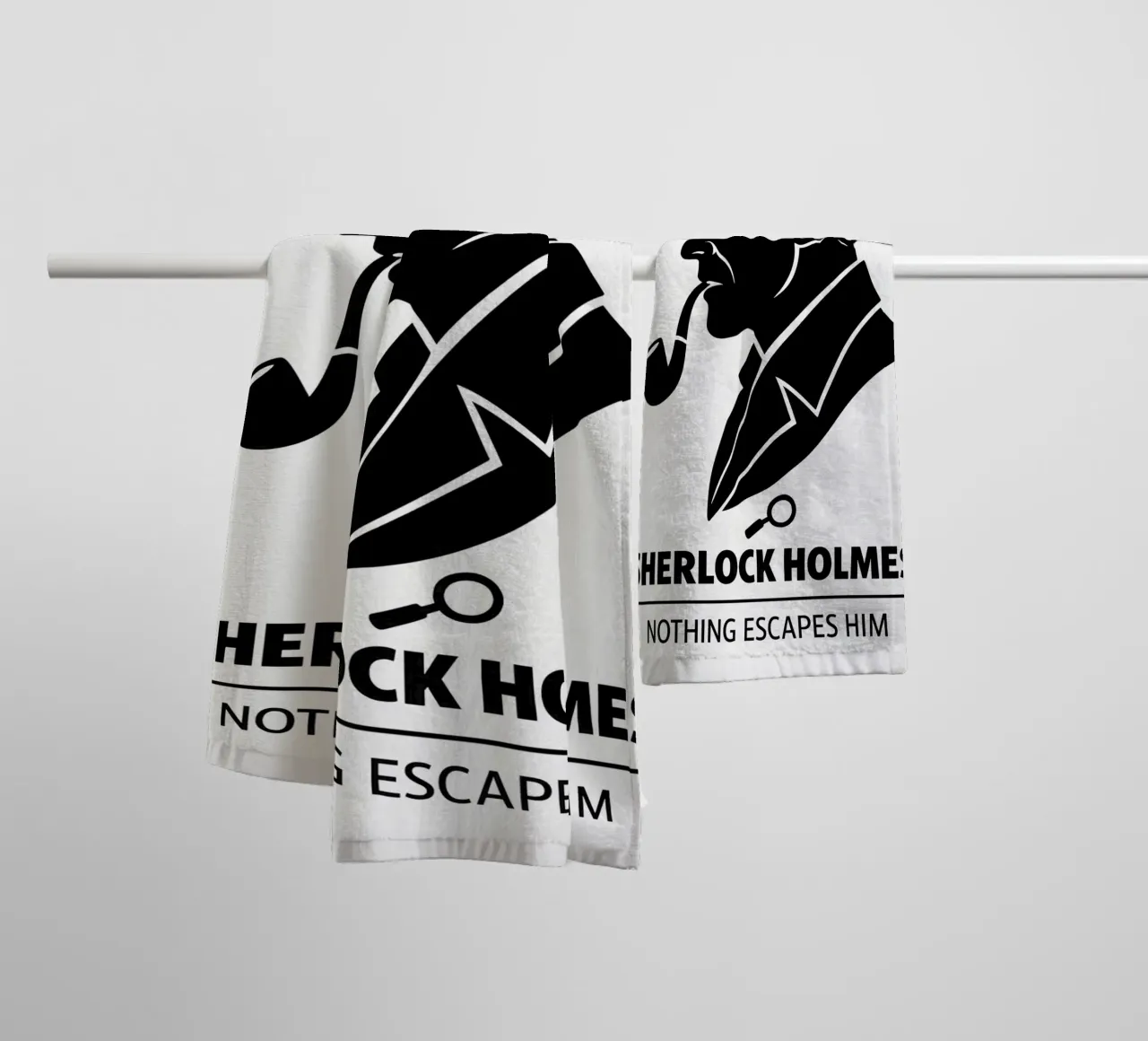 Sherlock Holmes Print towel by MoviesArt