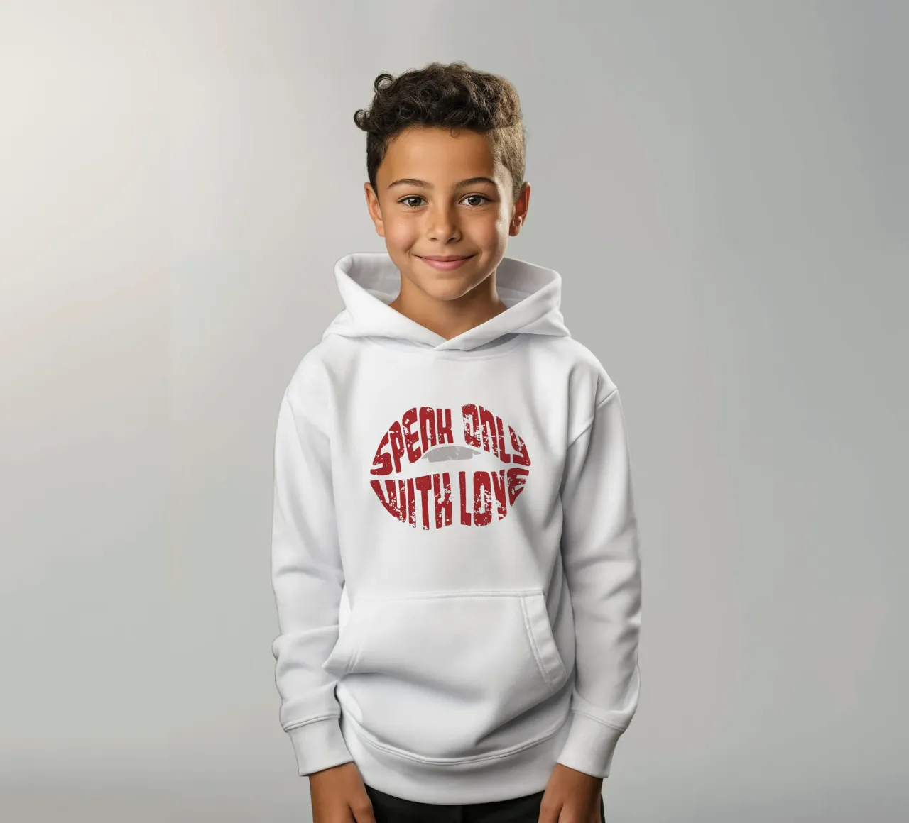 Parlare solo con amore felpa bambino con cappuccio da Gunawan Rb