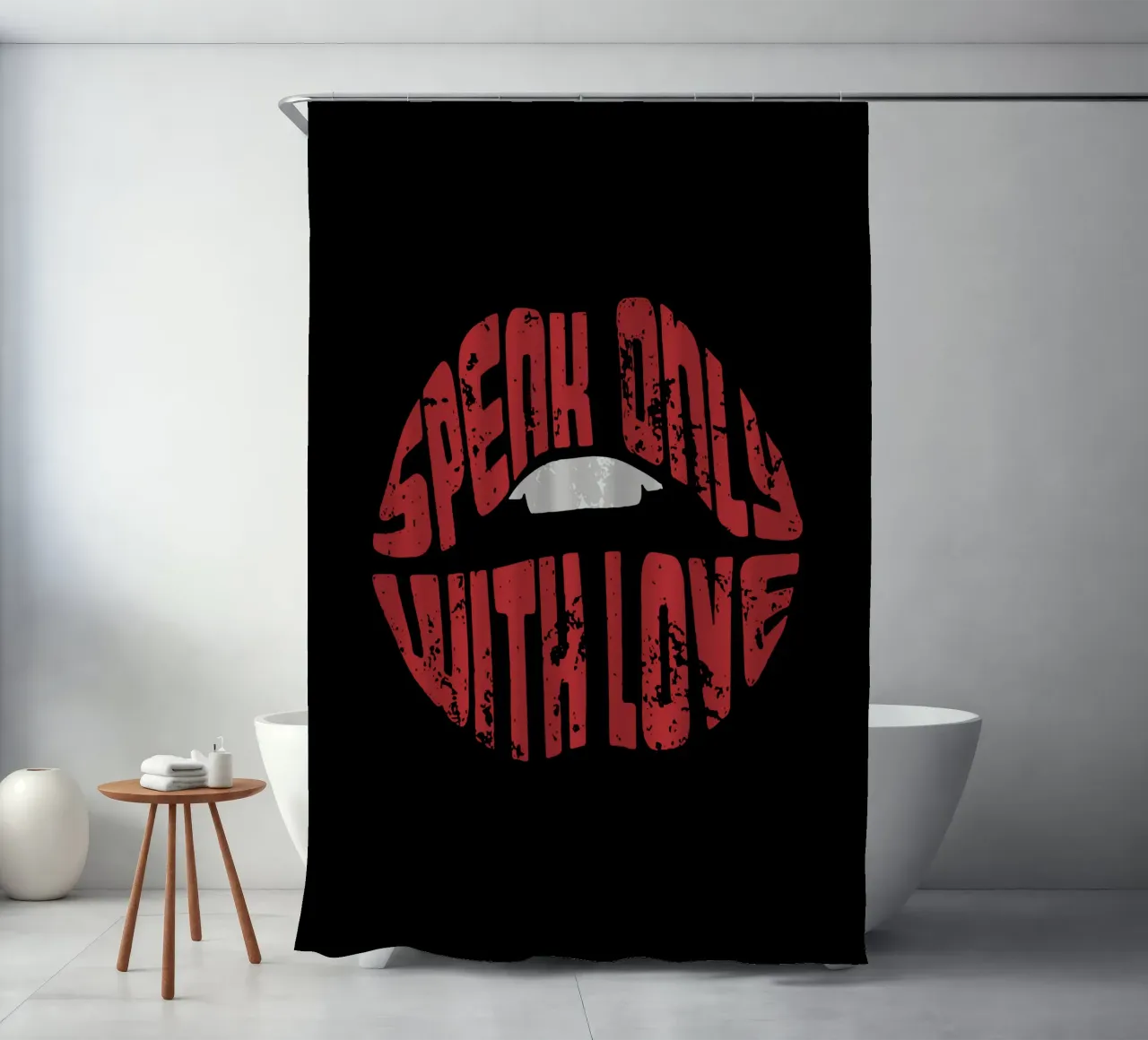Parlare solo con amore tenda da doccia da Gunawan Rb