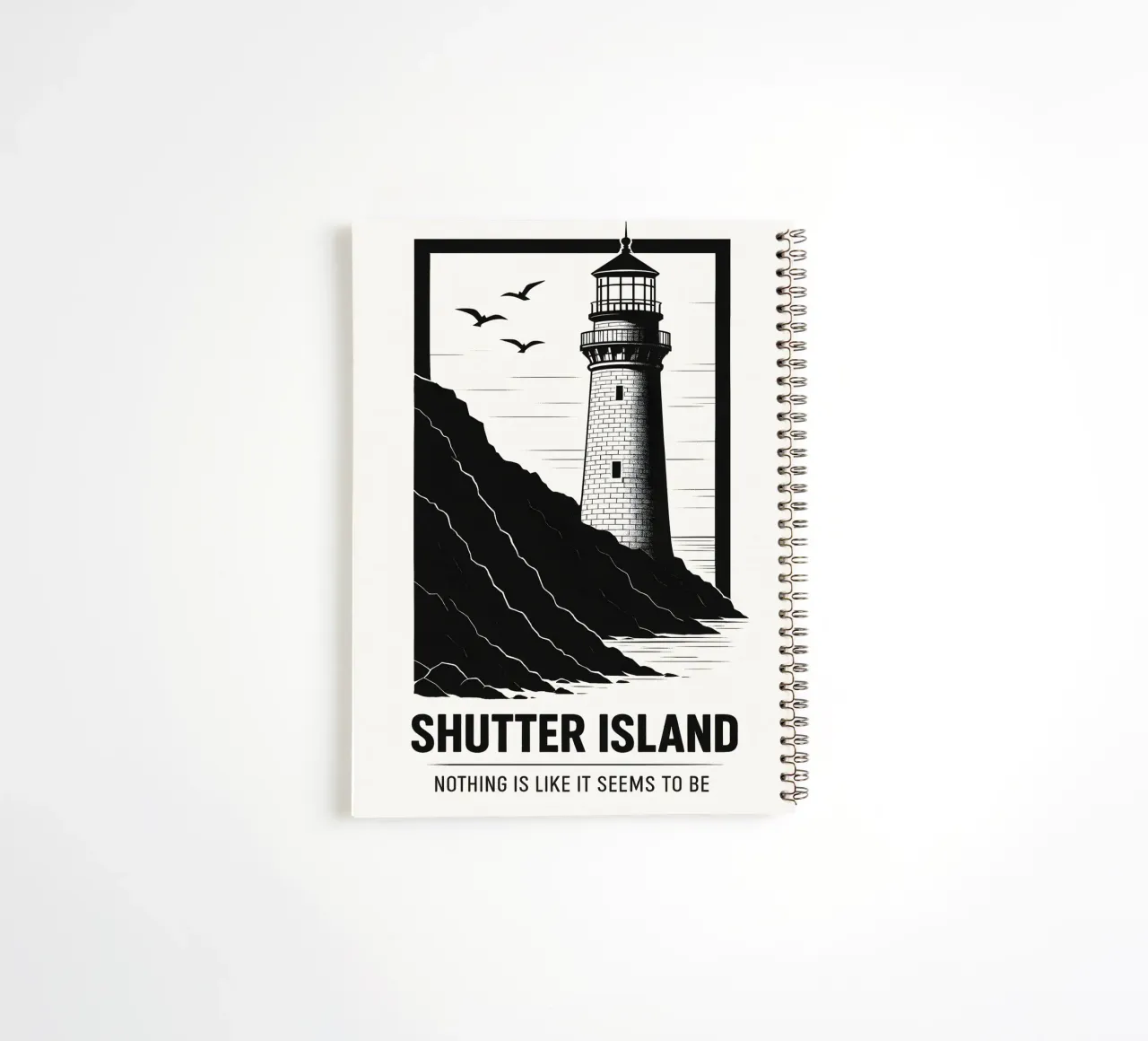 Shutter Island Print spiral notebook by MoviesArt