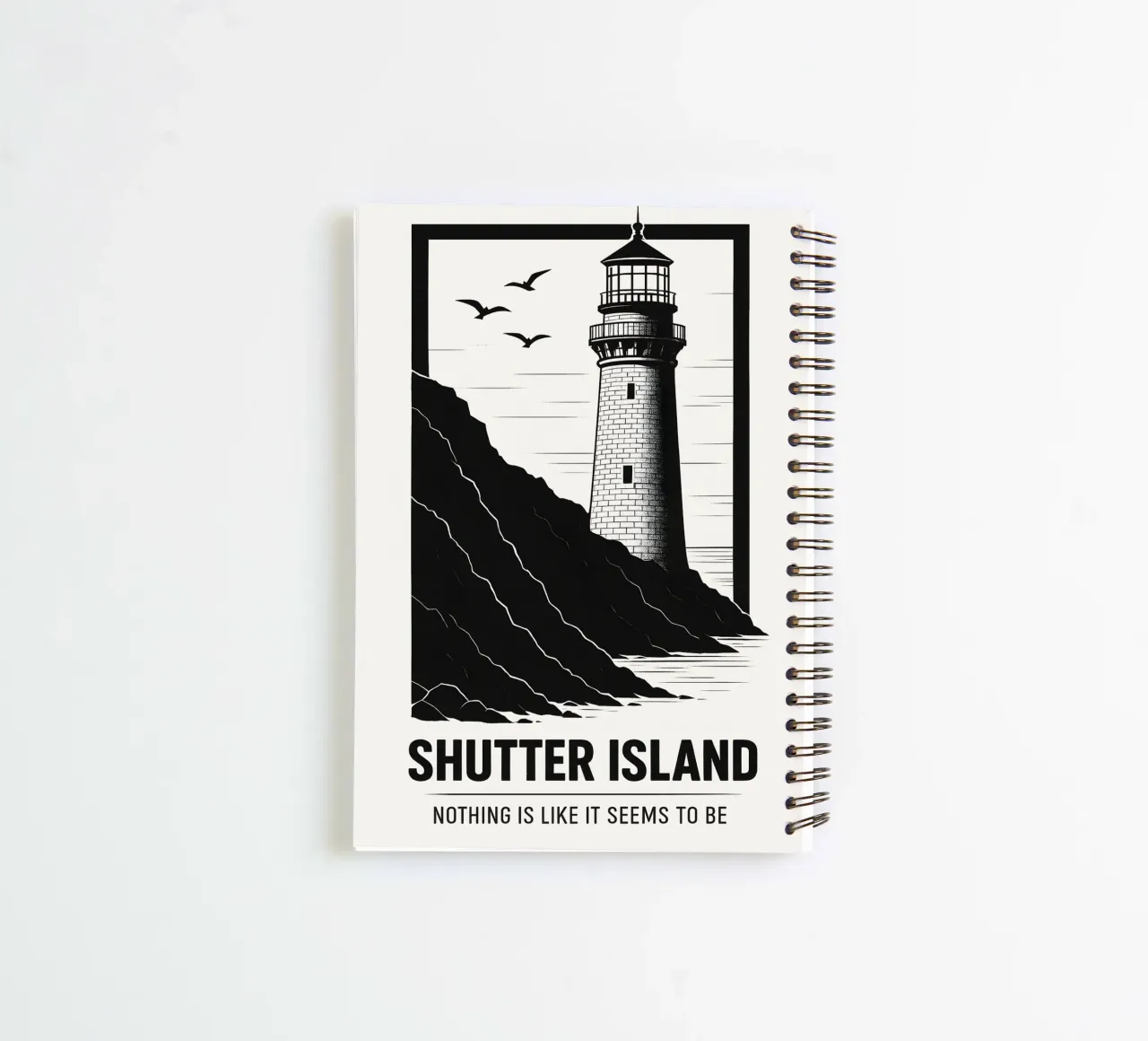 Shutter Island Print spiral notebook by MoviesArt