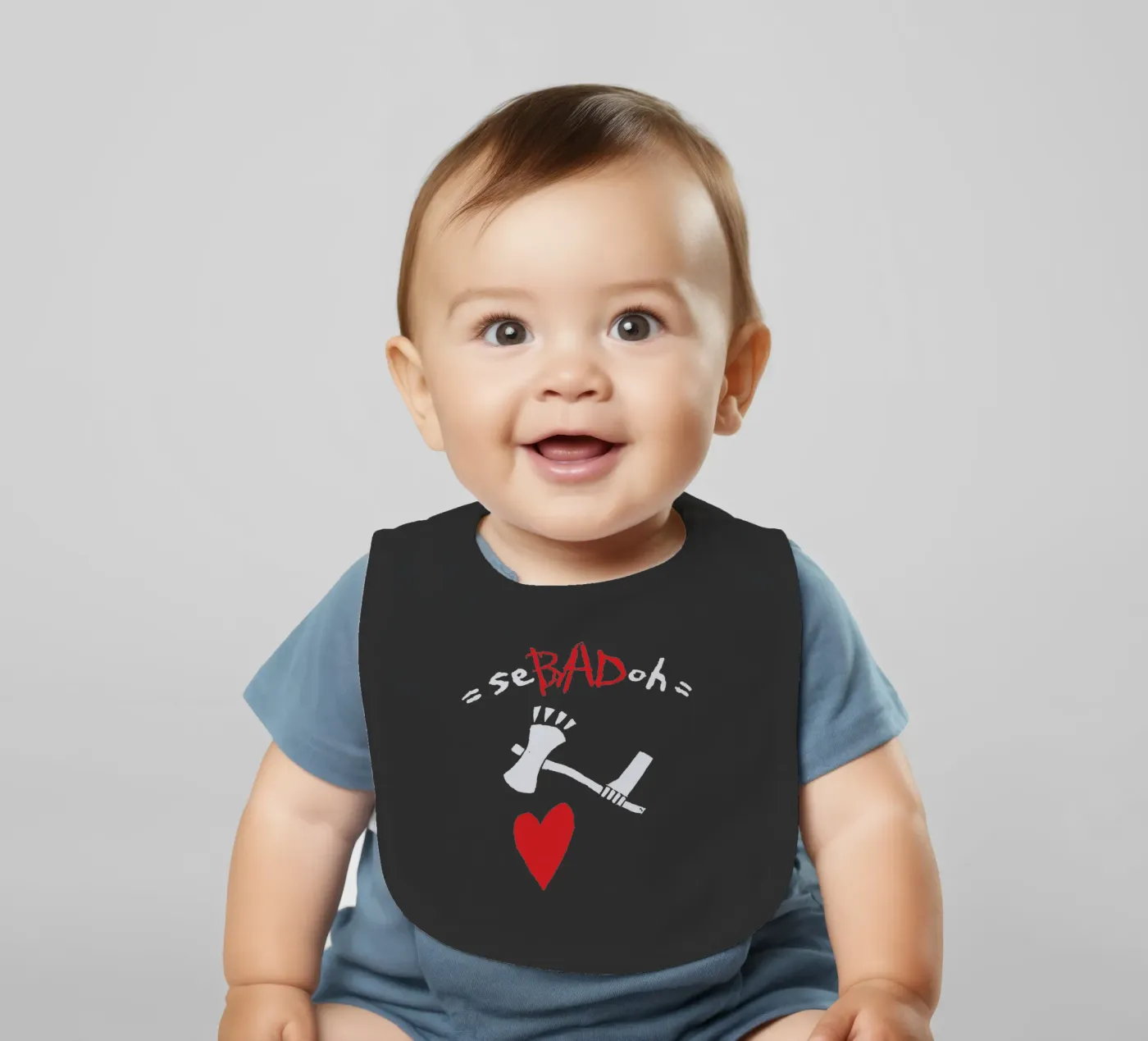 Se Bad baby bib by Gunawan Rb