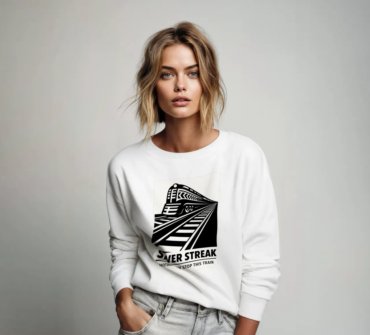 Silver Streak Print sweatshirt by MoviesArt