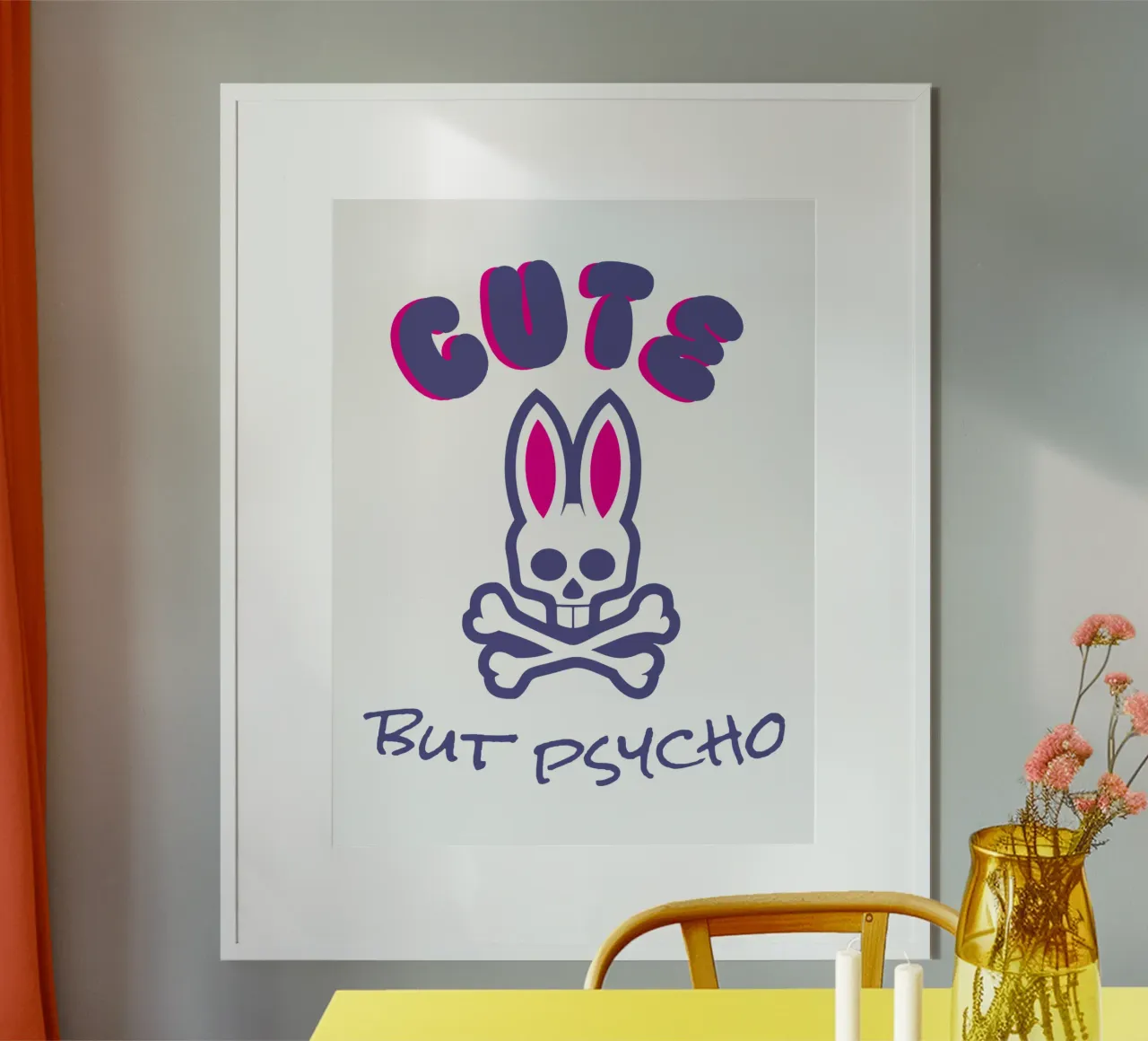 Carino ma psicopatico poster con telaio in legno da Gunawan Rb