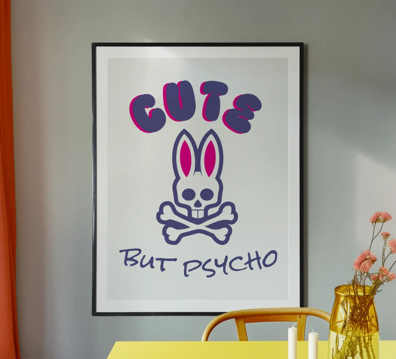 Carino ma psicopatico poster con telaio in legno da Gunawan Rb