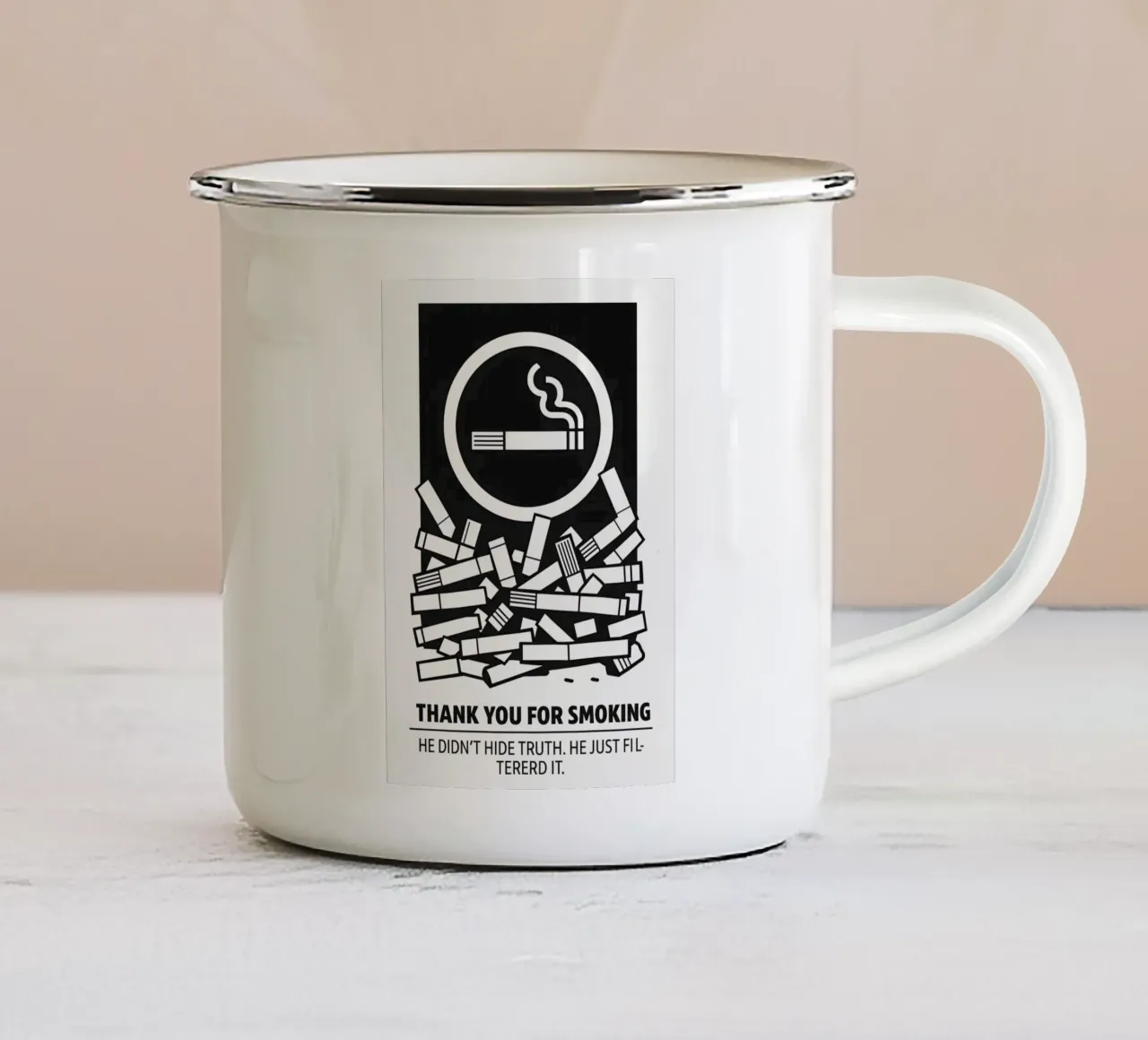 Thank You For Smoking Print tazza in smalto da MoviesArt