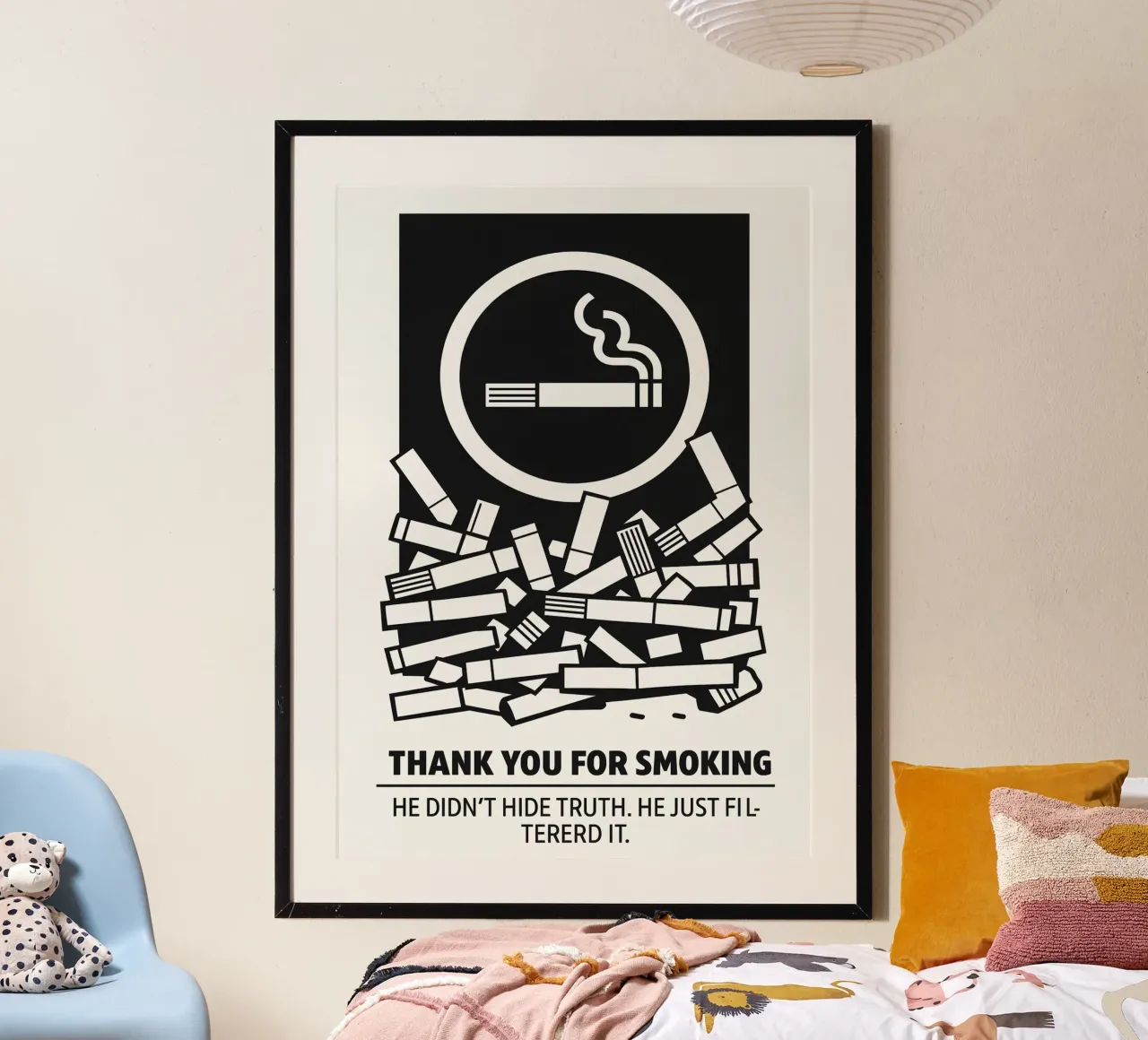 Thank You For Smoking Print Poster mit Holzrahmen von MoviesArt