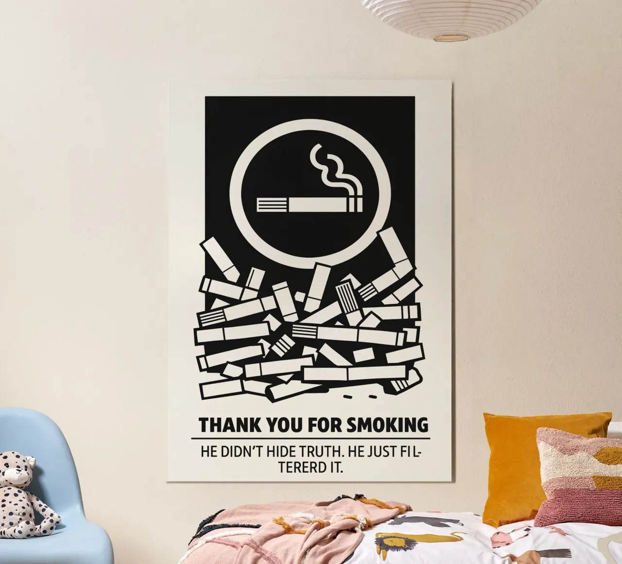 Thank You For Smoking Print Poster mit Holzrahmen von MoviesArt