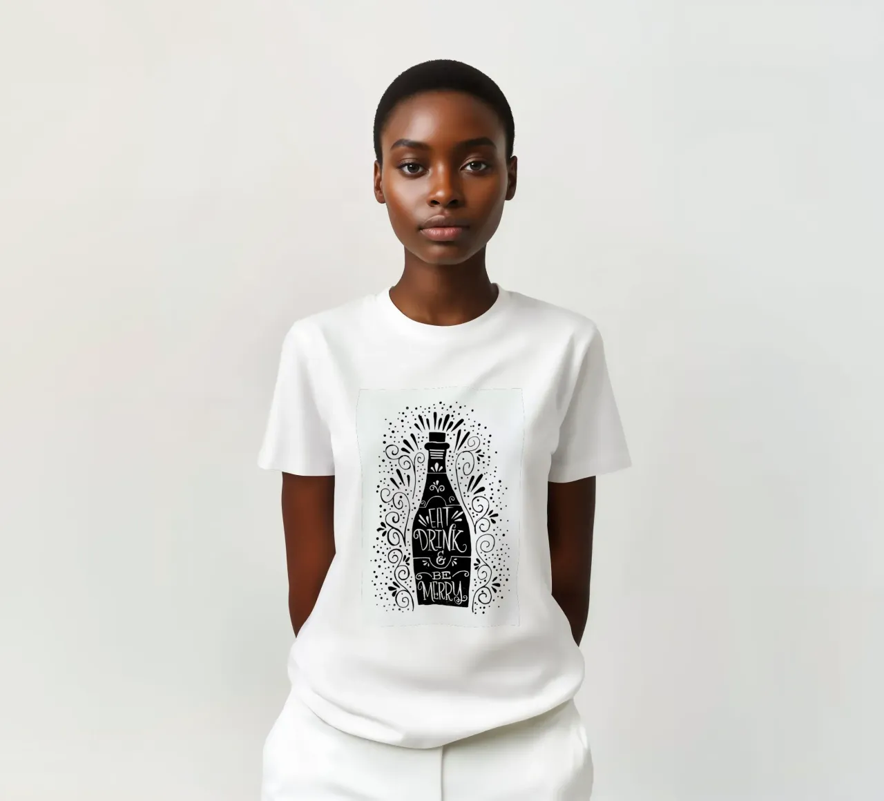 Eat, drink, be merry t-shirt da Matthew Taylor Wilson