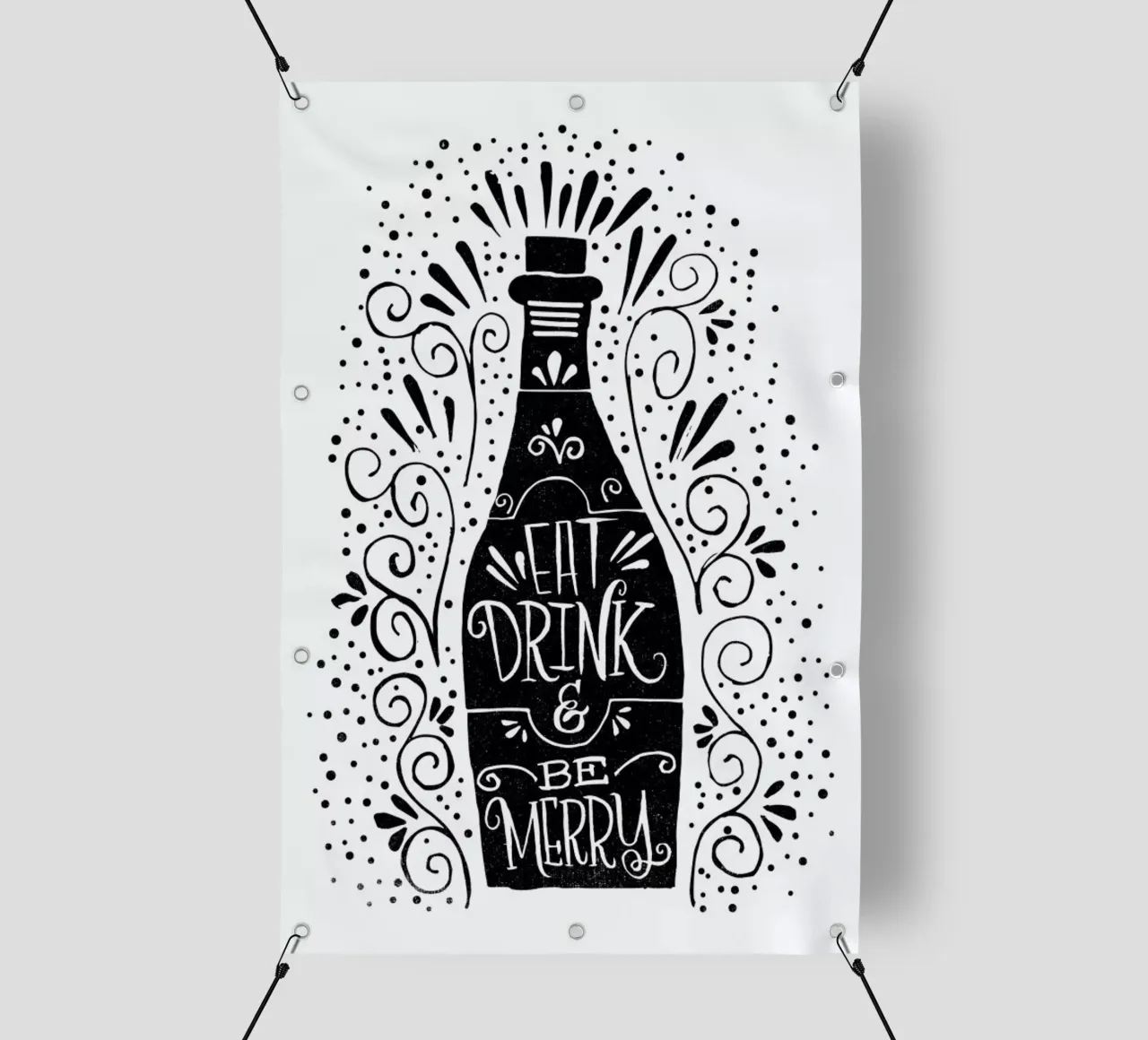Eat, drink, be merry telo in pvc da Matthew Taylor Wilson