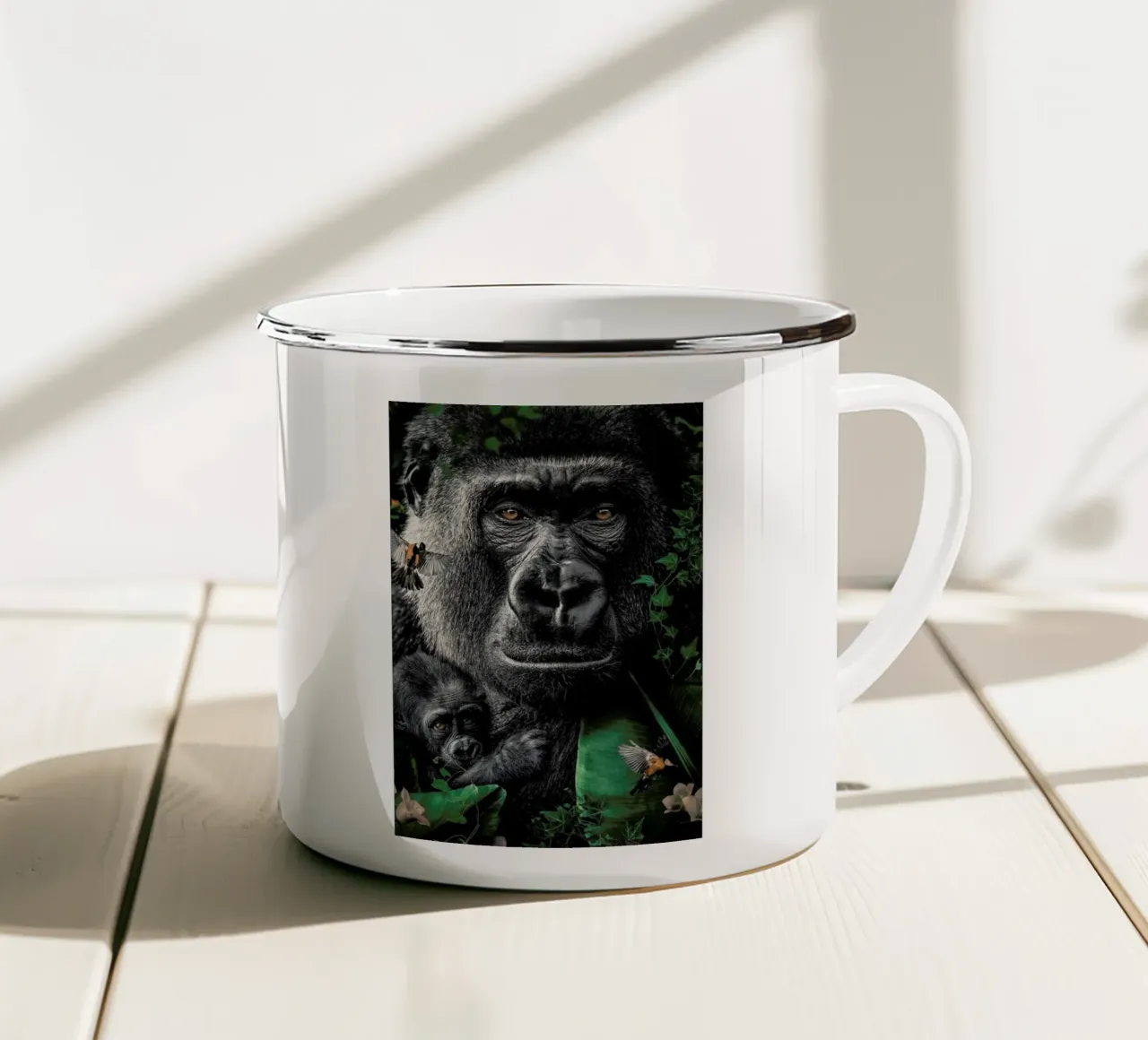 Gorilla tazza in smalto da Wouter Rikken