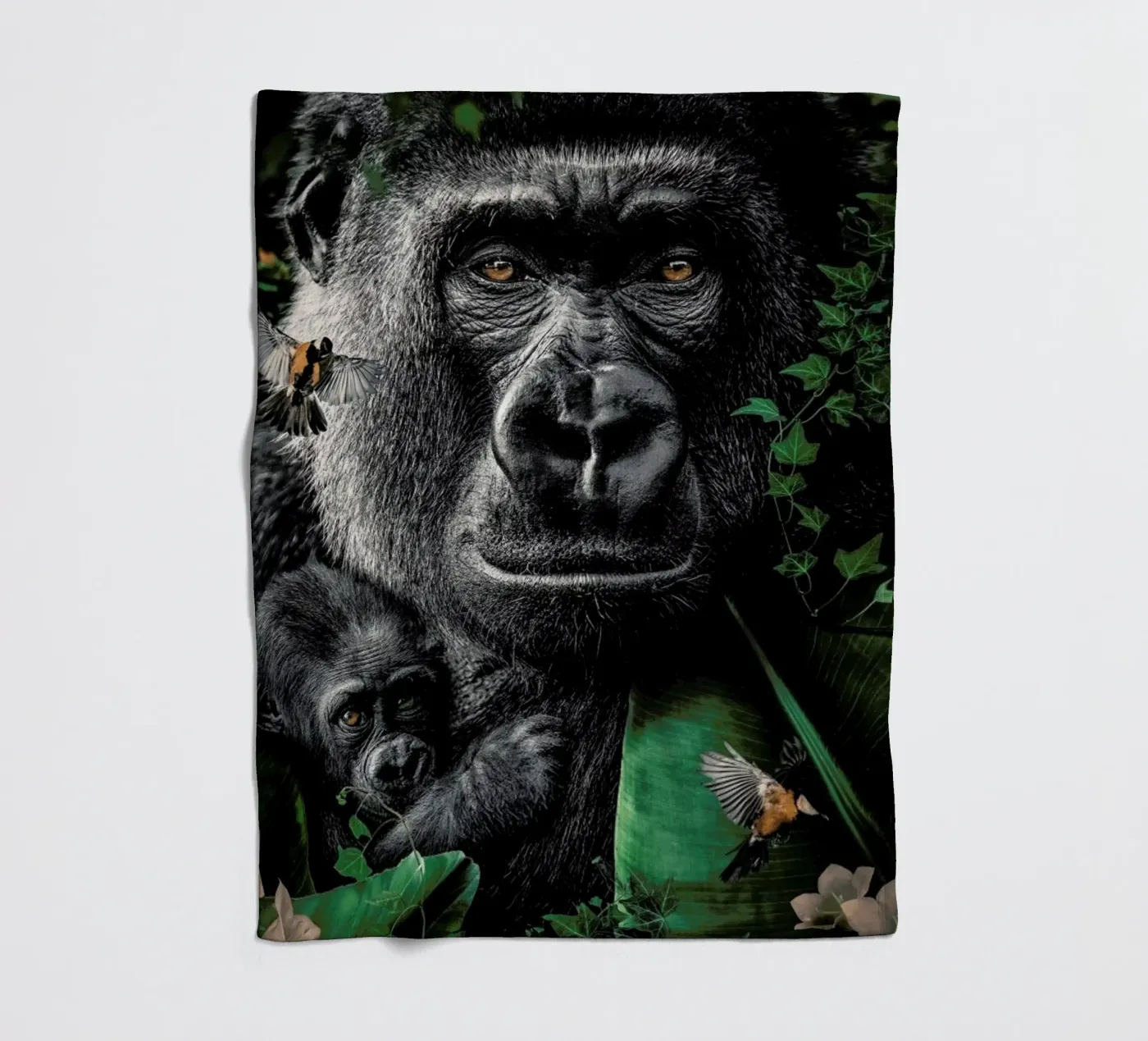 Gorilla Fleecedecke von Wouter Rikken
