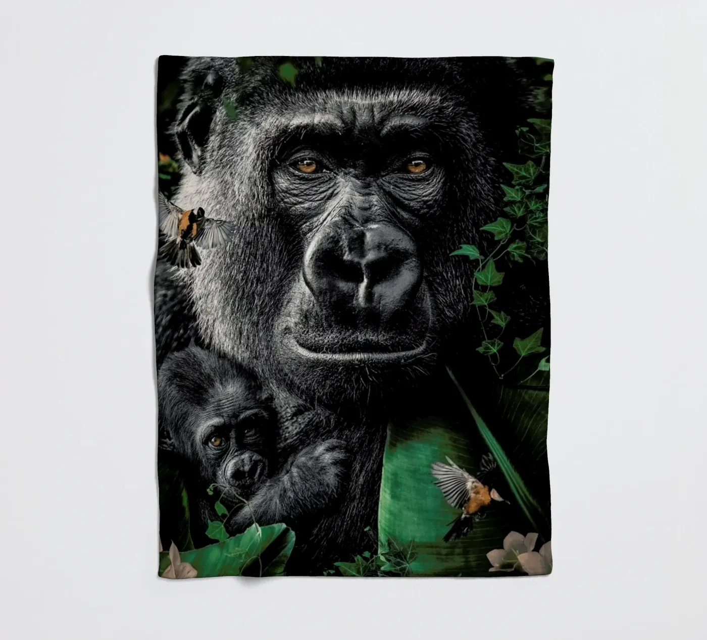 Gorilla Fleecedecke von Wouter Rikken