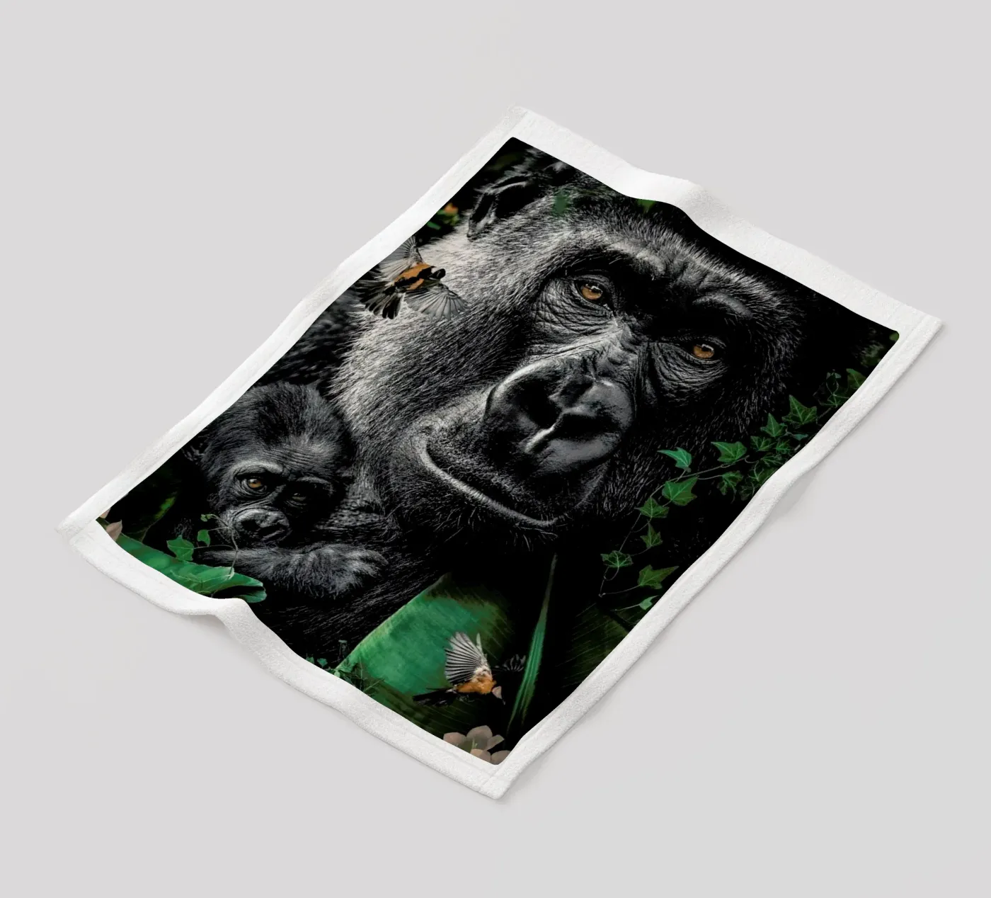 Gorilla Fleecedecke von Wouter Rikken