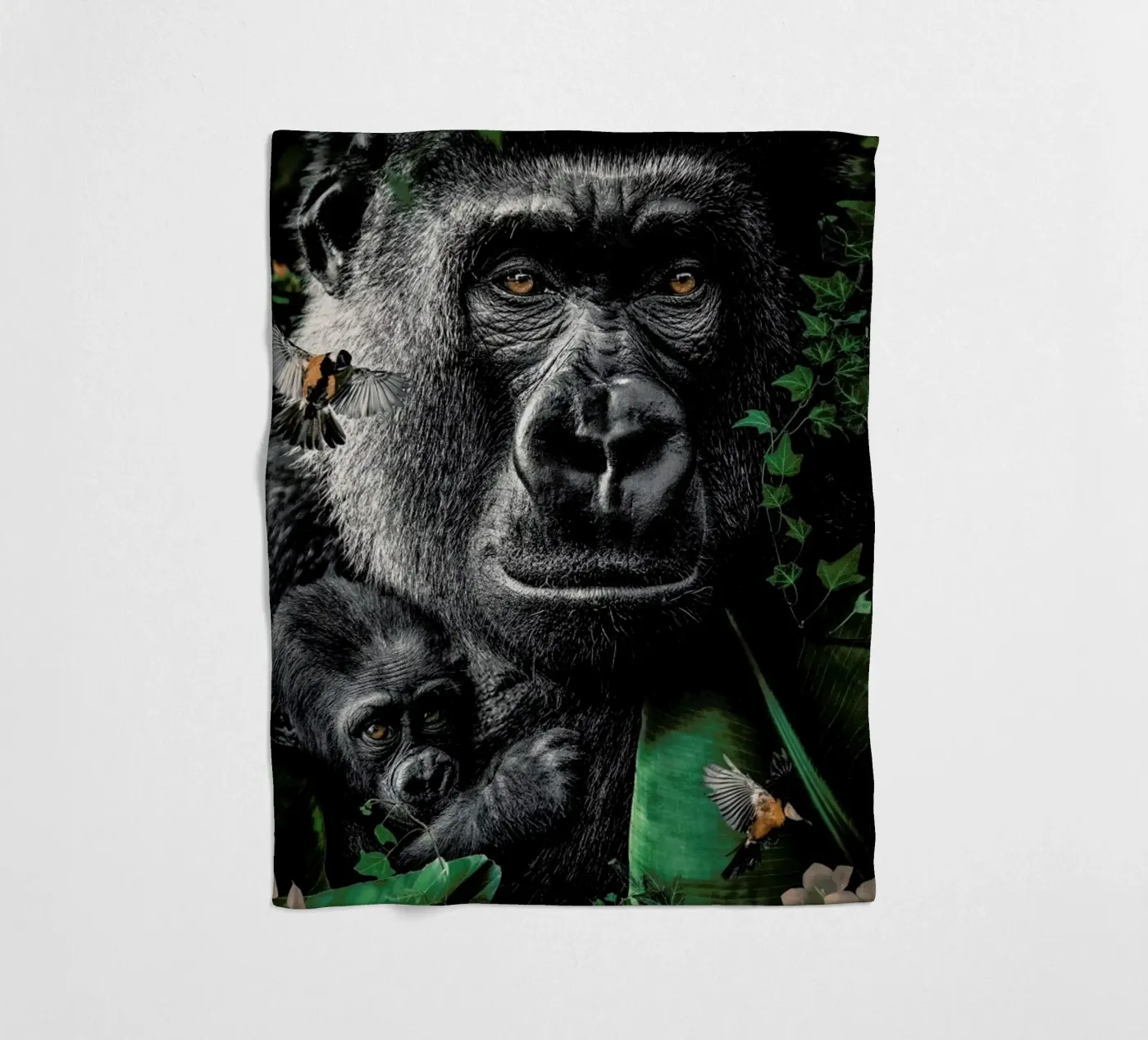 Gorilla Fleecedecke von Wouter Rikken