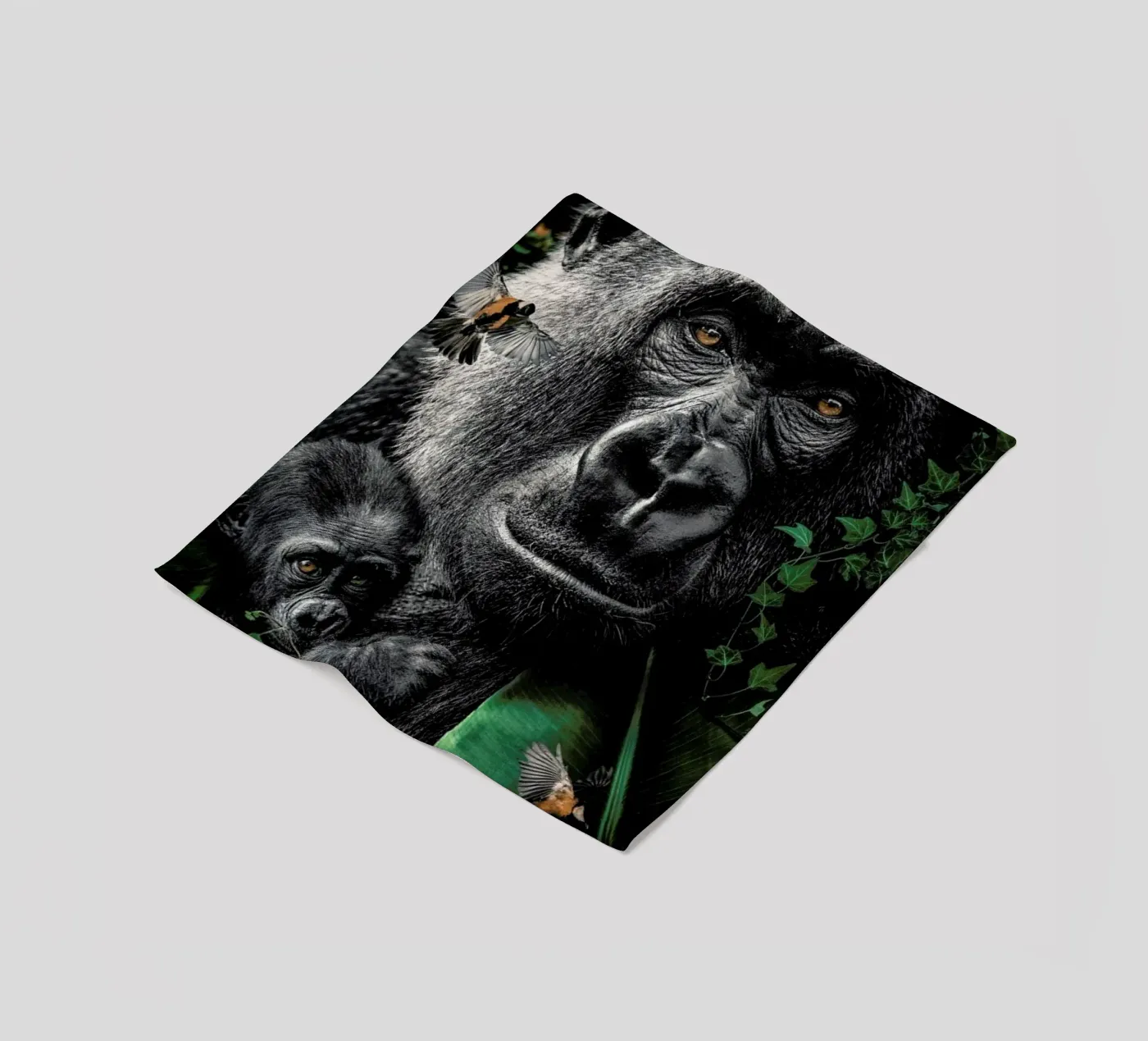 Gorilla Fleecedecke von Wouter Rikken