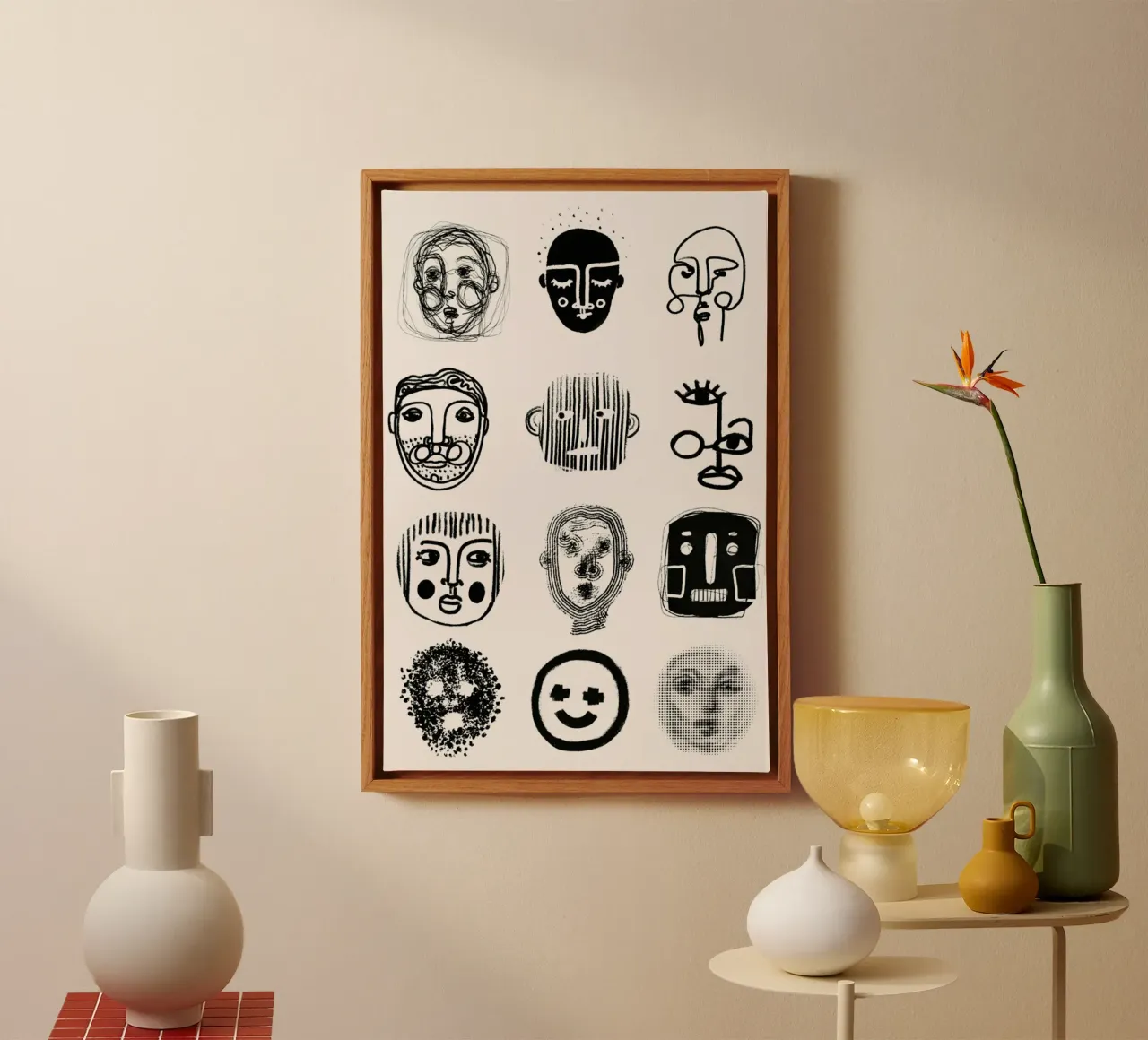 Twelve canvas met Baklijst van treechild