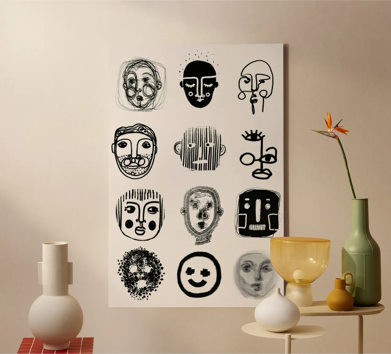 Twelve canvas met Baklijst van treechild
