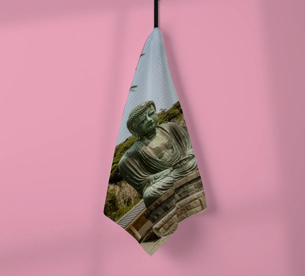 Giant Buddha in Kamakura - Japan tea towel by Marcel Bisig
