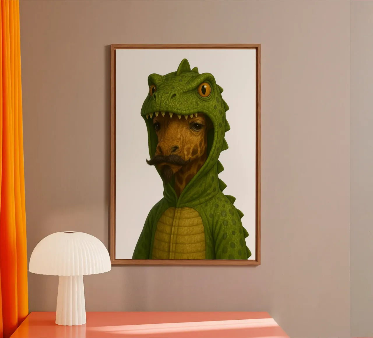 Giraffa T-Rex - Poster Dino a Brooklyn alluminio dibond da So Cute Land - Affiches et posters